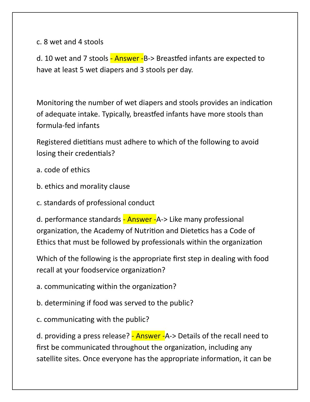 CDR Practice Exam 1 Correctly Answered Latest Update 2025