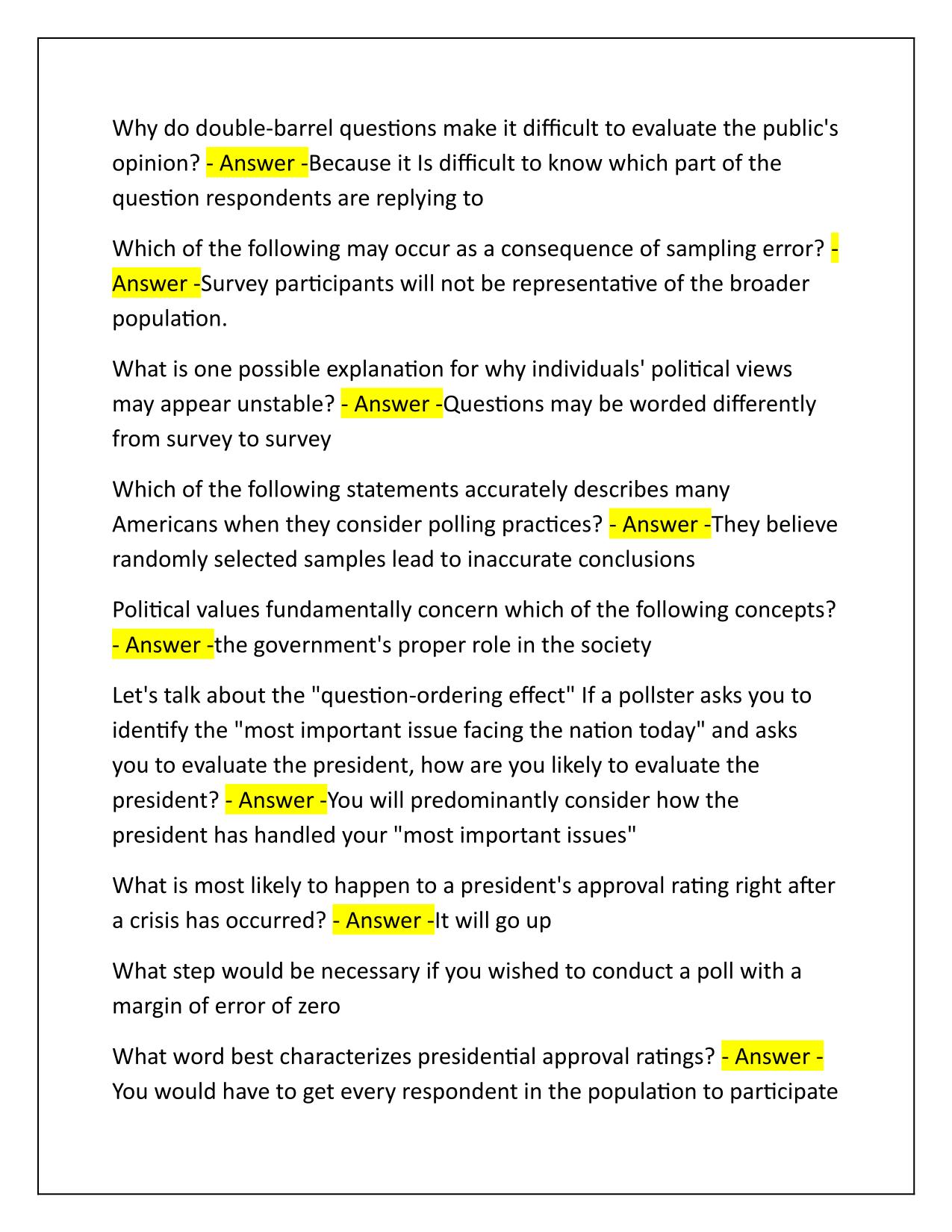 psci 2305 Q&A Latest Update