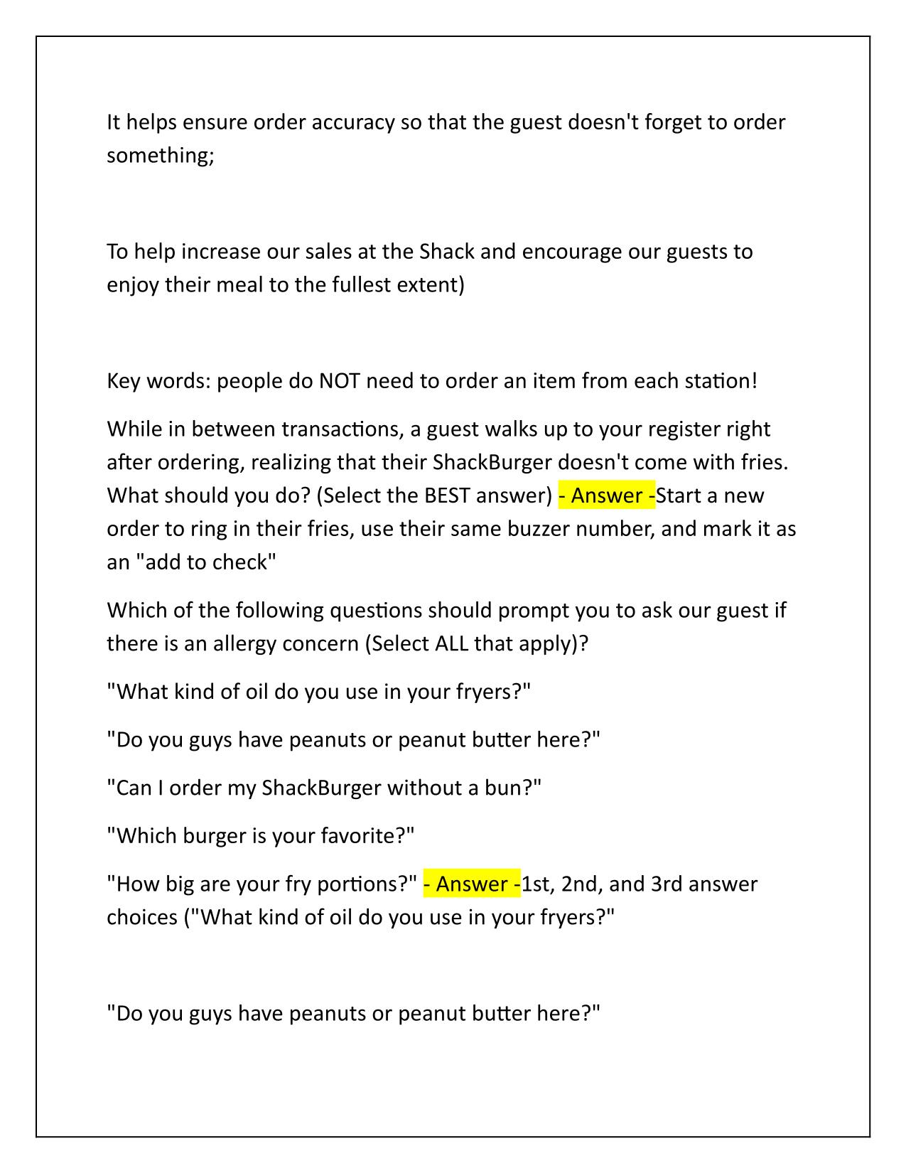 Shake Shack-New Hospitality Test Q&A Latest Update