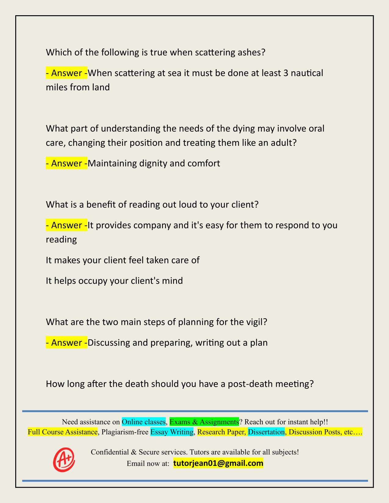 IAP DEATH DOULA CERTIFICATE COURSE ACTUAL 2025/2026 CORRECTLY ANSWERED