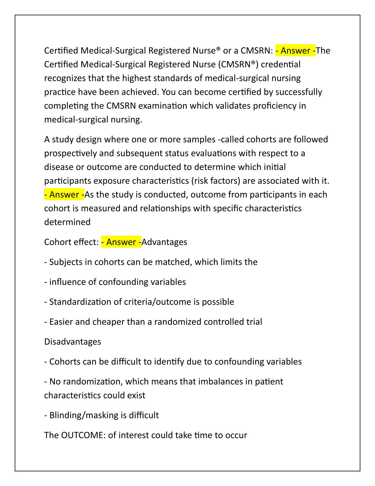 Chapter 1 Foundations for Medical Surgical Nursing Vocabulary Q&A Latest Update