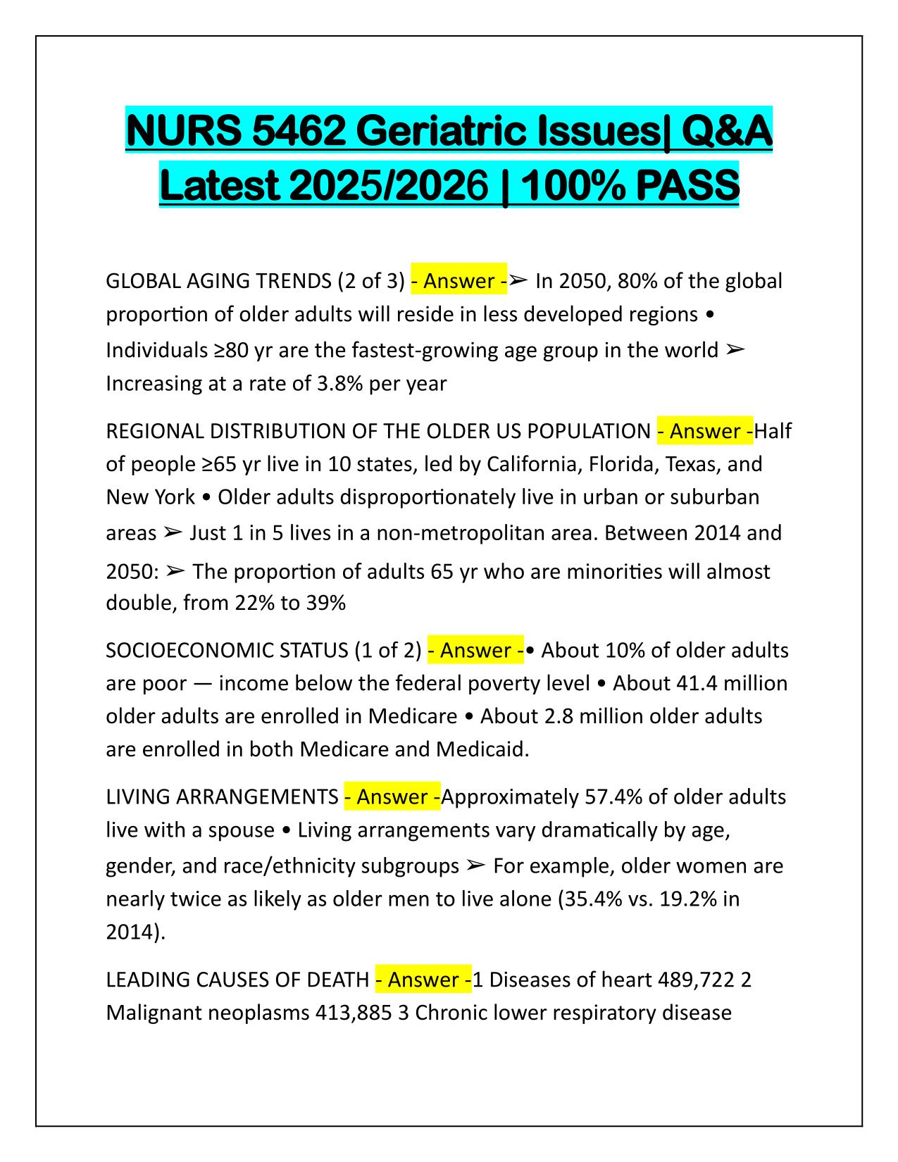 Package Deal for NURS 5462 Exams Q&A Latest Update 2025-2026