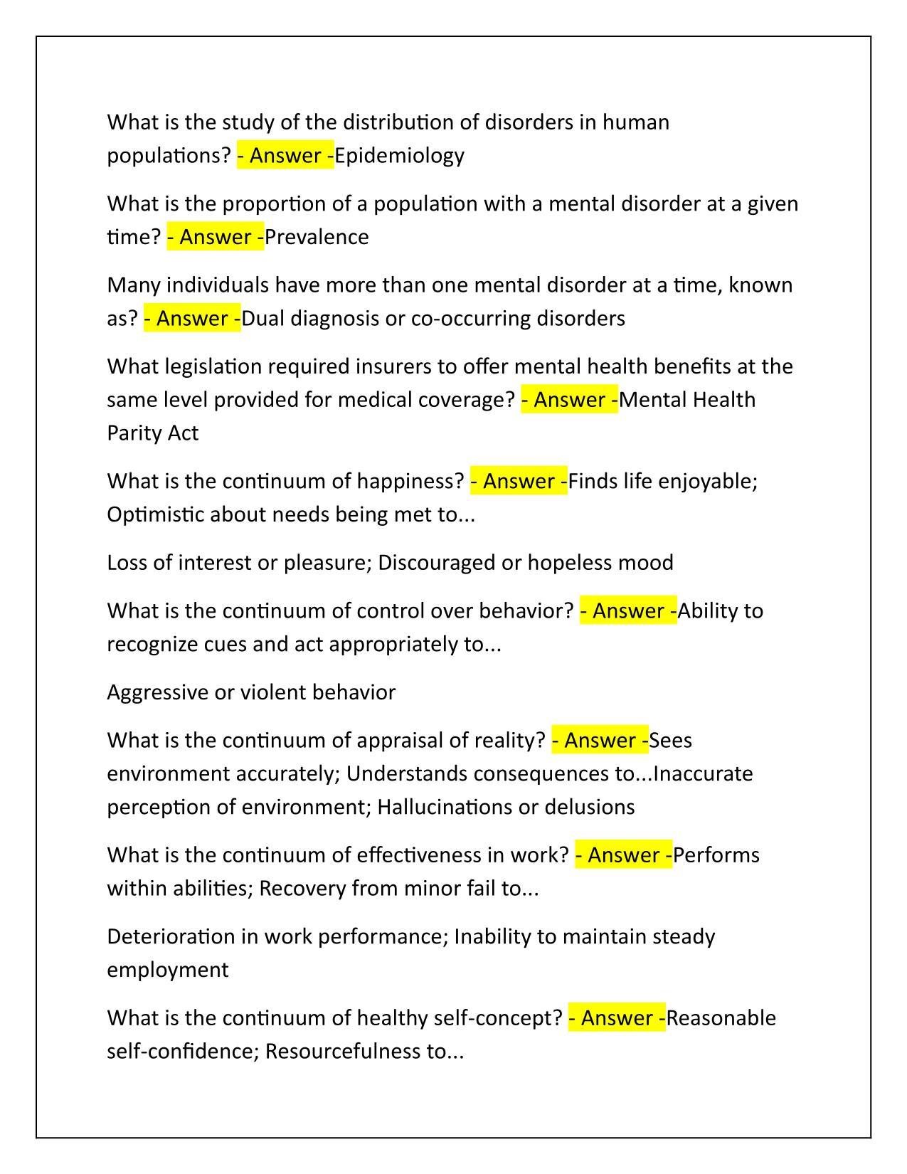 WKU Nursing Mental Health Exam #1 Questions and Correct Answers 2025-2026
