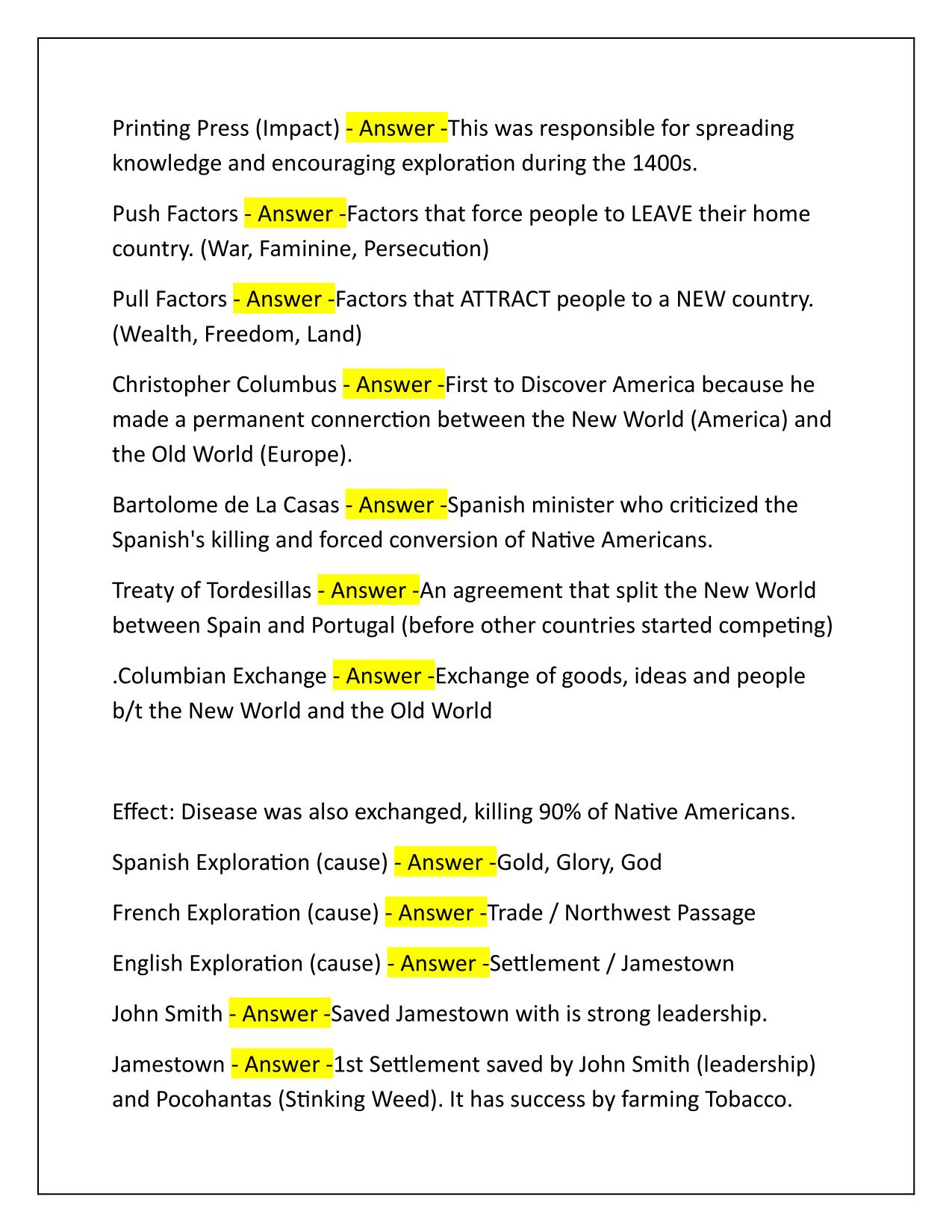 US History Fall Final Exam Chapters 1-4 Questions and Correct Answers 2025 Update