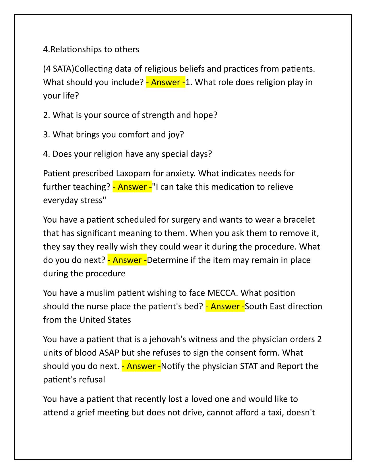 Hondros NUR 180 FINAL Questions and Correct Answers Latest Update