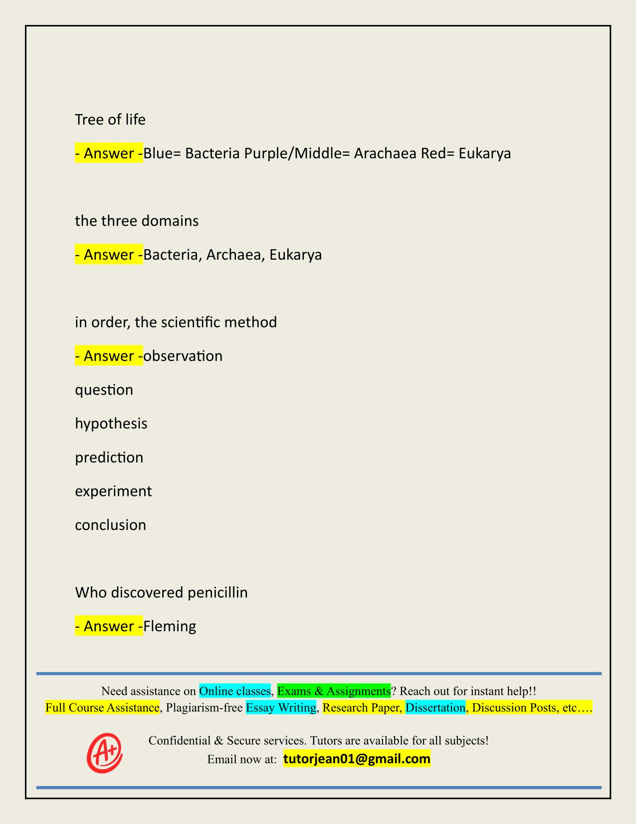 BIOLOGY 1001 HRINCEVICH EXAM 1 ACTUAL 2025/2026 CORRECTLY ANSWERED