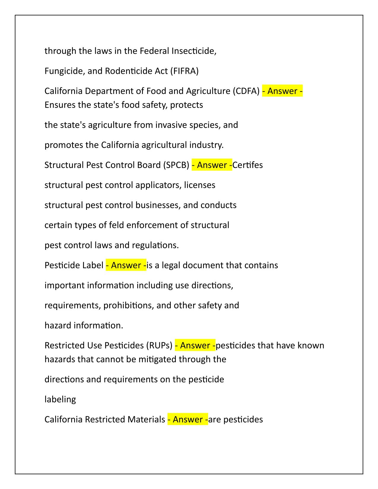 CA QAL-QAC Laws and Regulation (From the study guide) Q&A Latest Update 2025