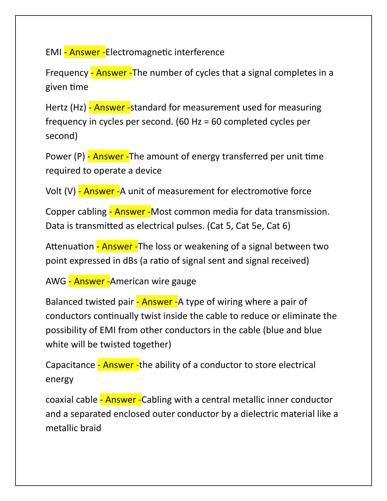 BICSI IN101 Exam Questions and Answers Latest Update