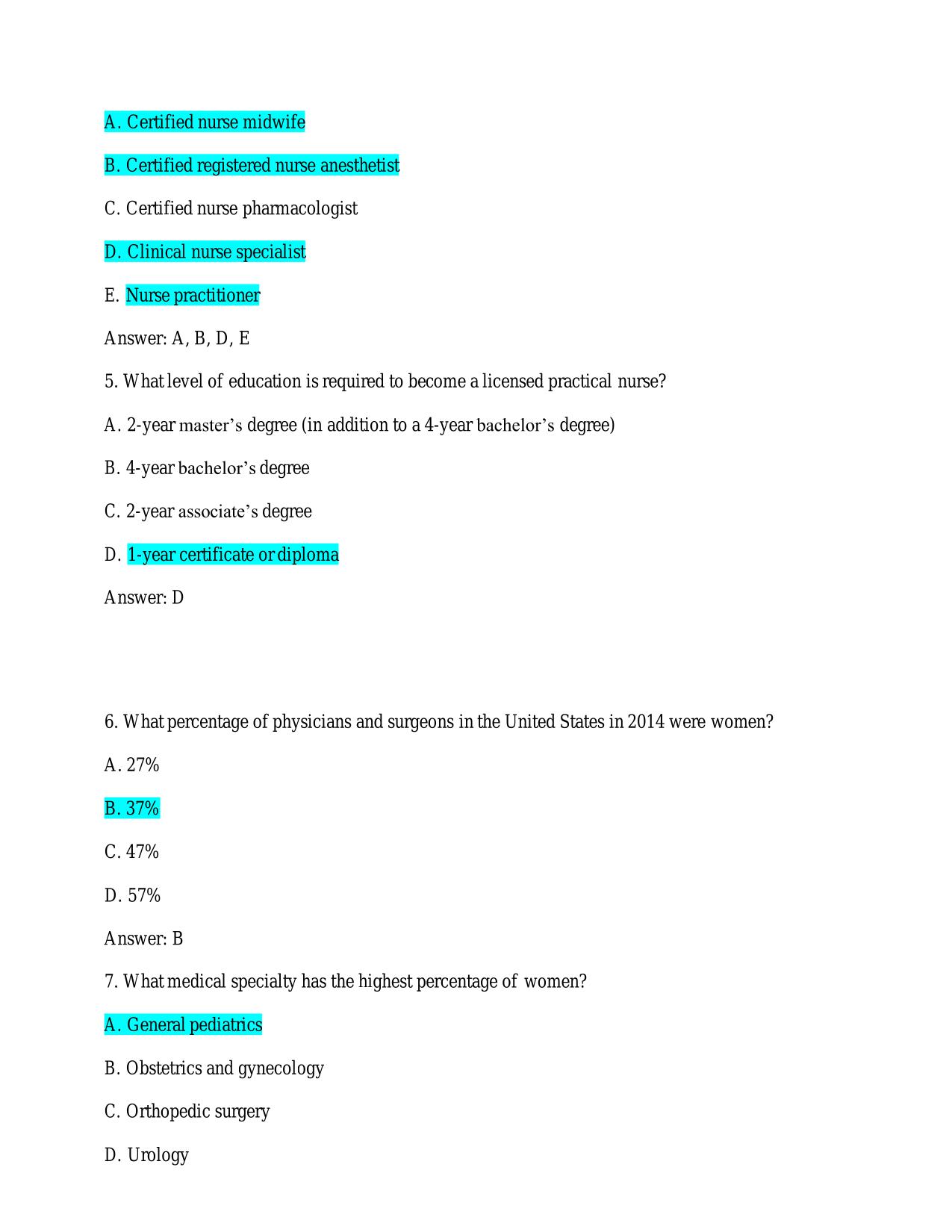 Testbank Women’s Health A Primary Care Clinical Guide 5th Ed Youngkin Schadewald Pritham ISBN: 9780135659663