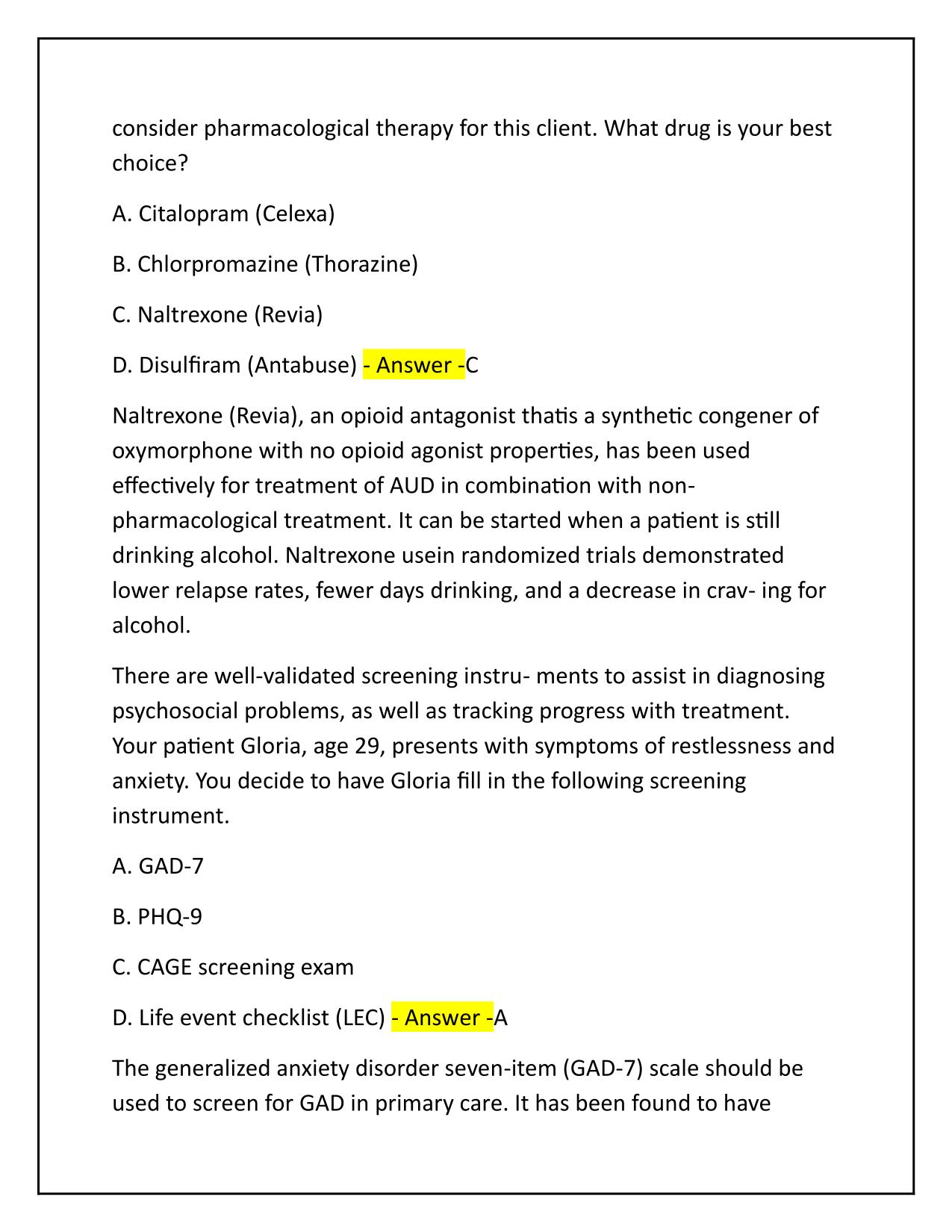 FNP Review Dunphy-Chapter 18 Psychosocial Problems  Q&A Latest Update 2025