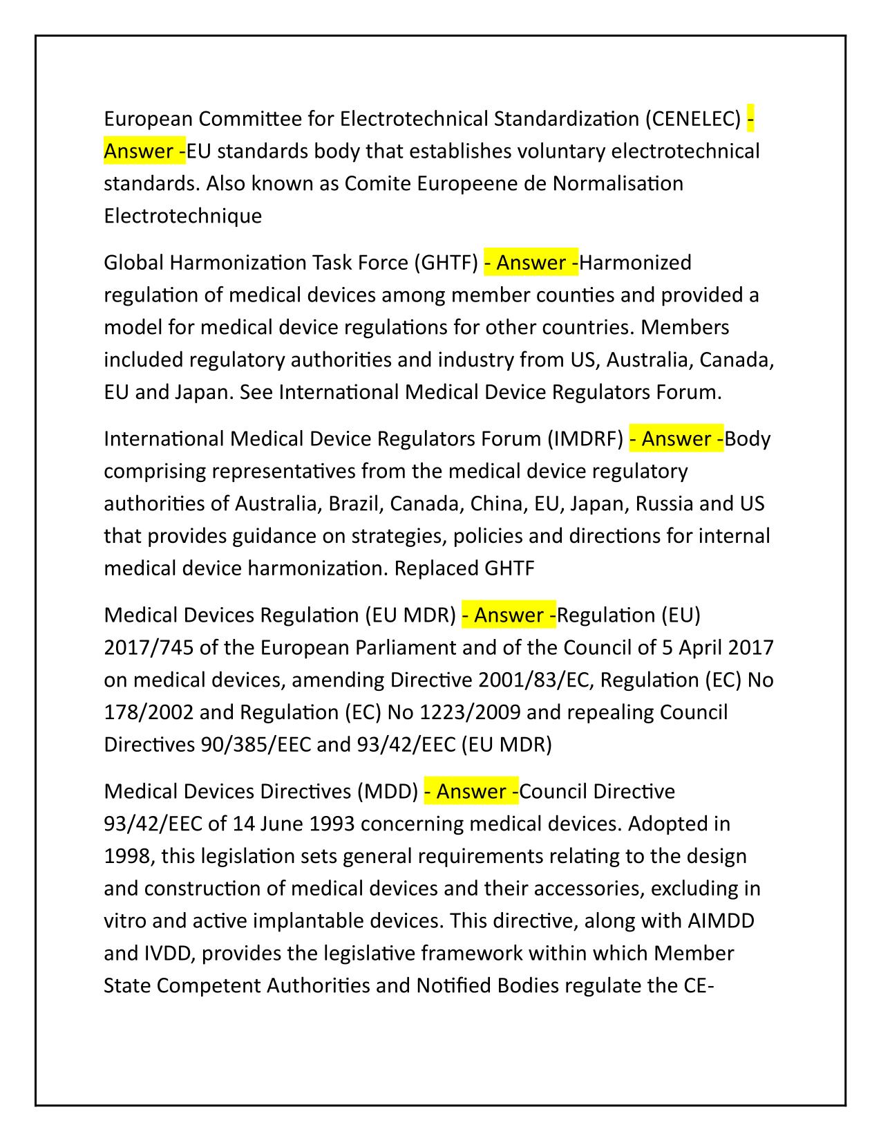 RAC Devices EU MDR Test Q&A Latest Update