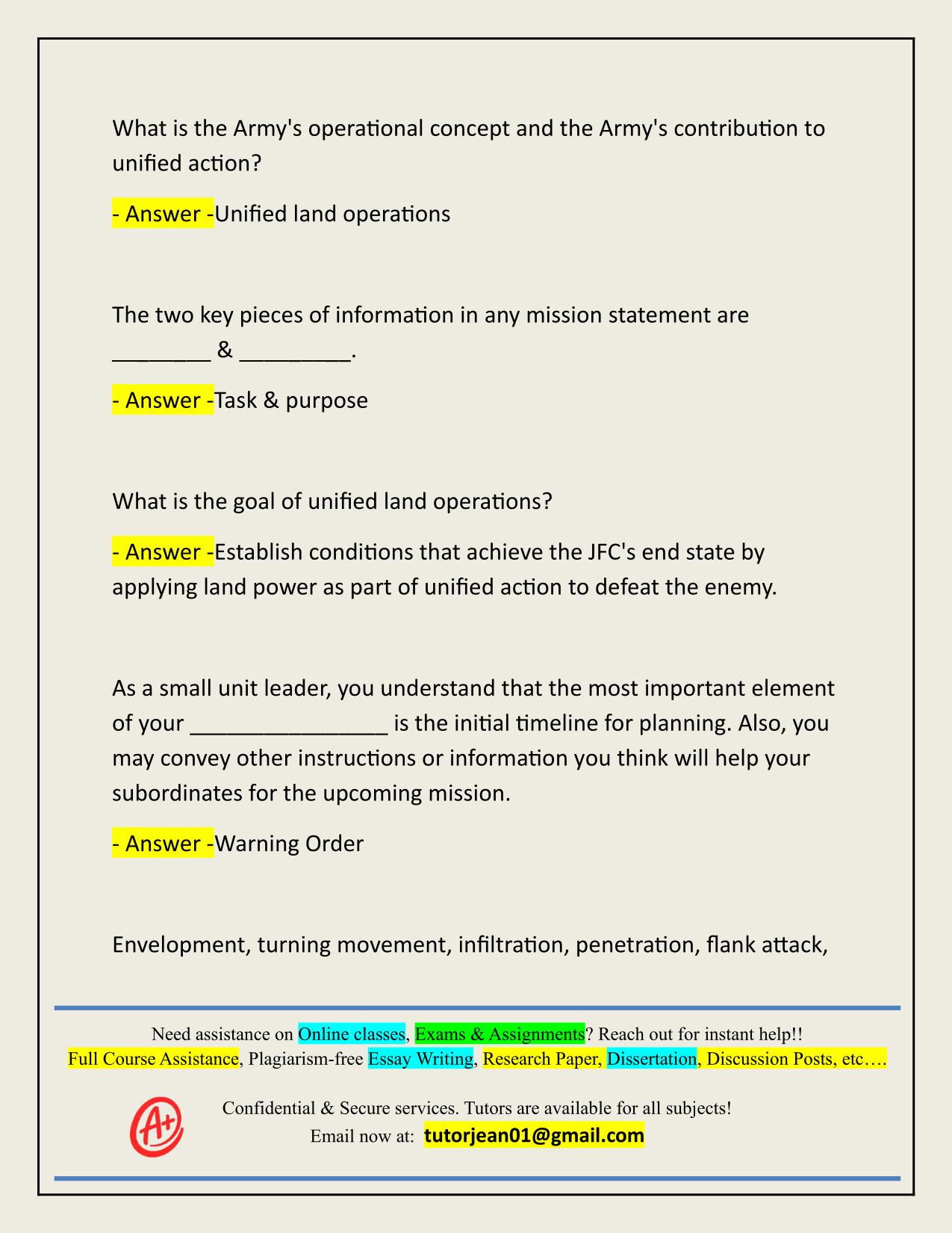 TACTICS ALC ACTUAL 2025/2026 QUESTIONS AND 100% CORRECT ANSWERS