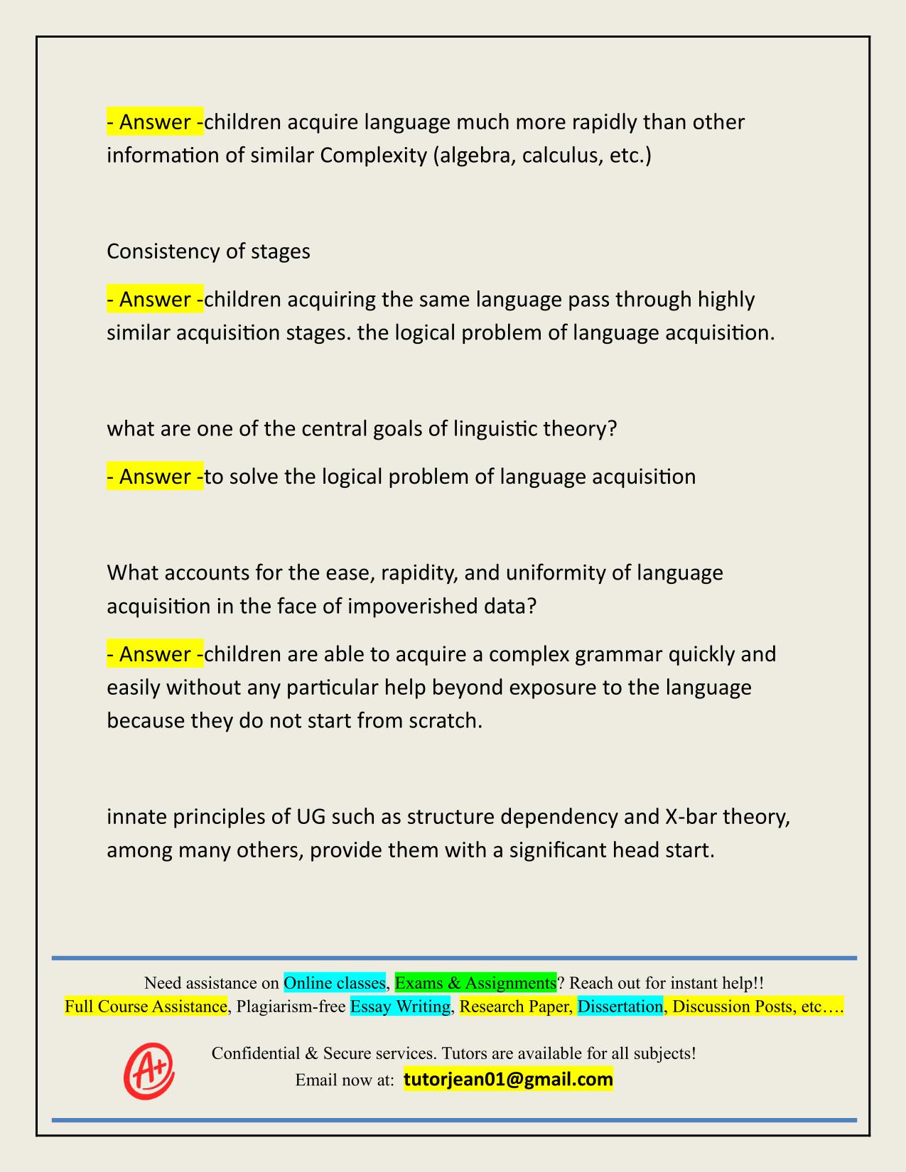 LING 1010 FINAL EXAM ACTUAL 2025/2026 QUESTIONS AND 100% CORRECT ANSWERS