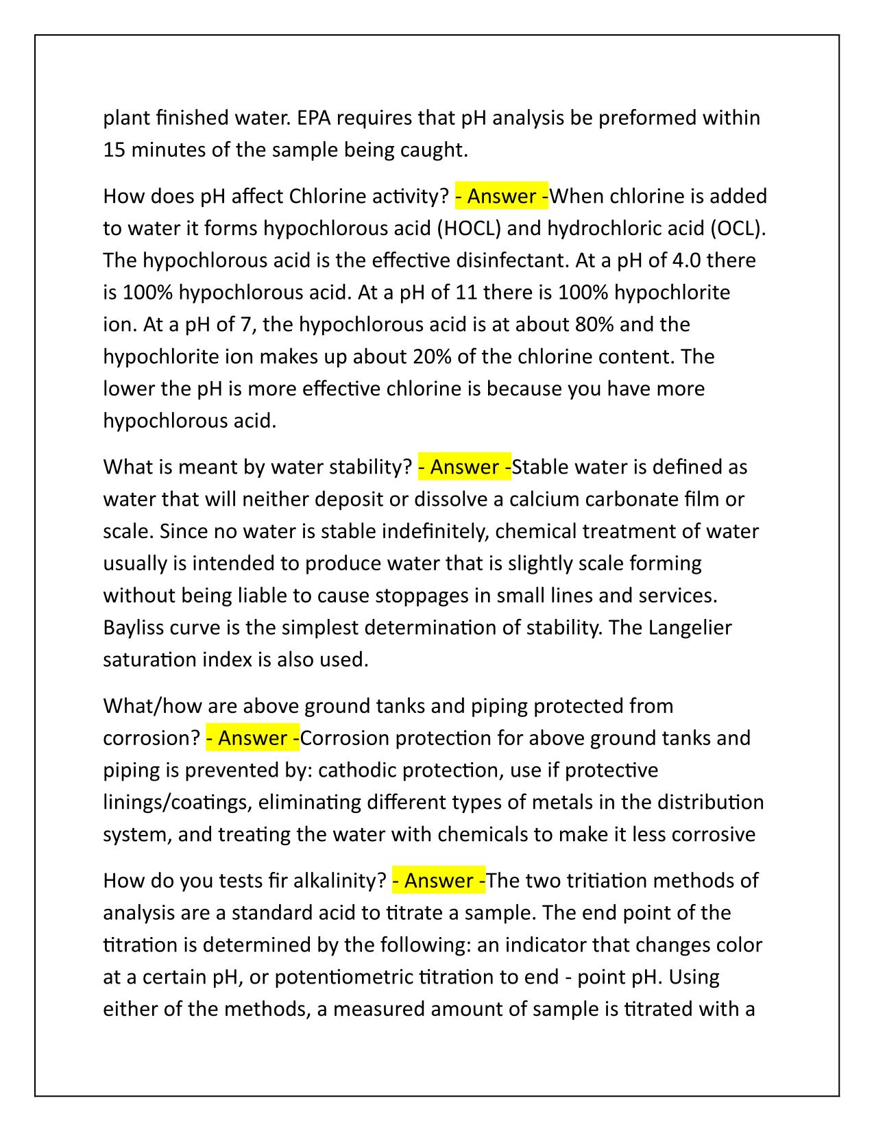 B test material TCEQ Class B Surface Water Exam Correctly Answered Latest Update