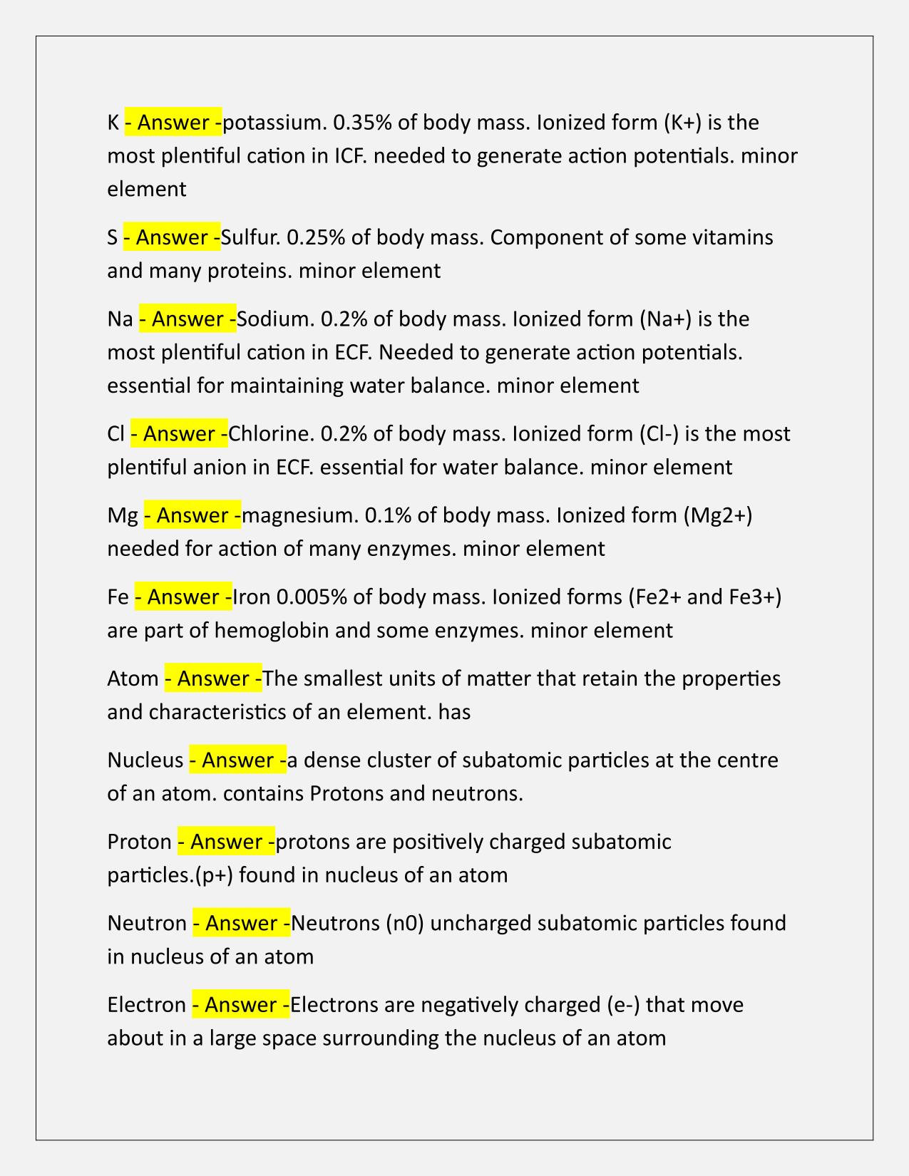Athabasca BIOL235 ch2 Chemical level of organization Q&A Latest Update