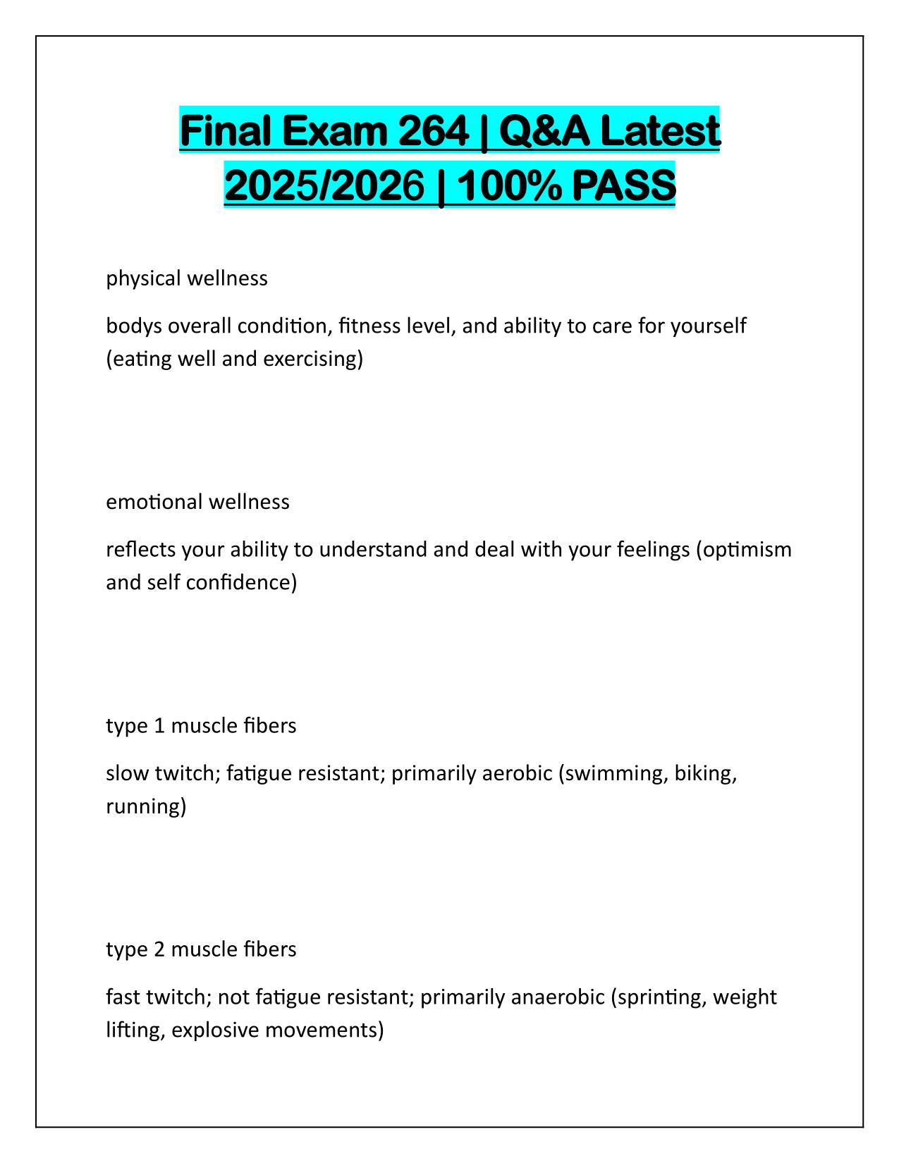Final Exam BIO 264 Correctly Answered Latest Update 2025-2026