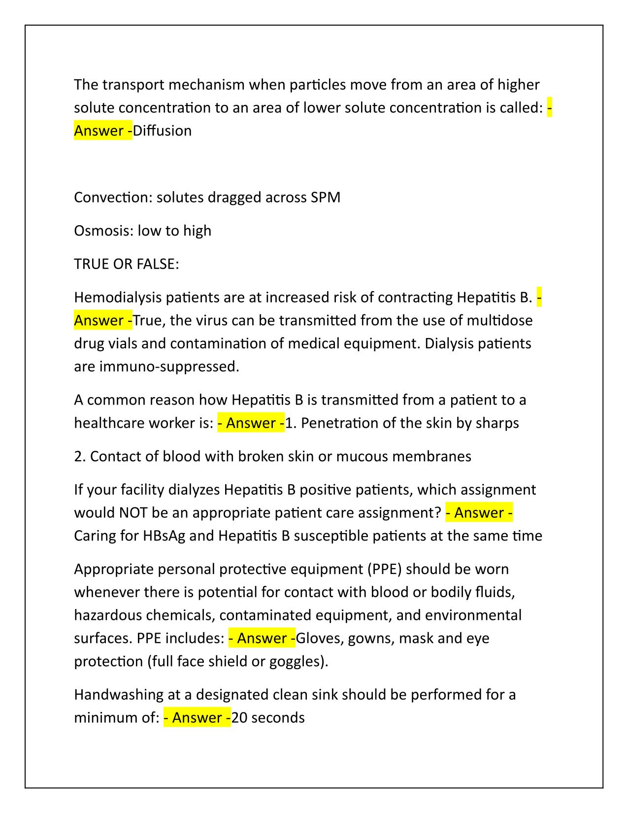 DaVita's PCT Final Exam (Module 1 to 4 Quizzes) Q&A Latest Update