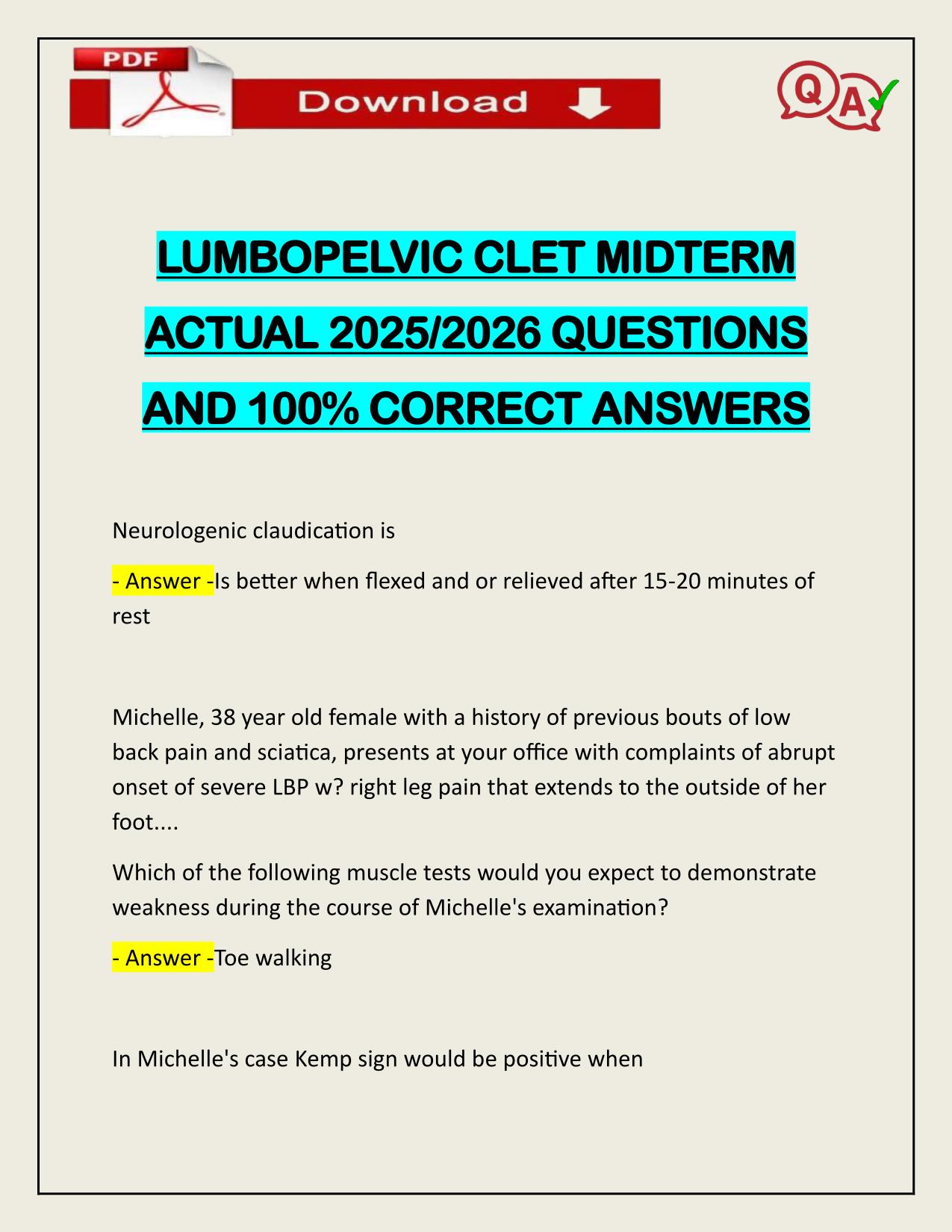 LUMBOPELVIC CLET MIDTERM ACTUAL 2025/2026 Q&A