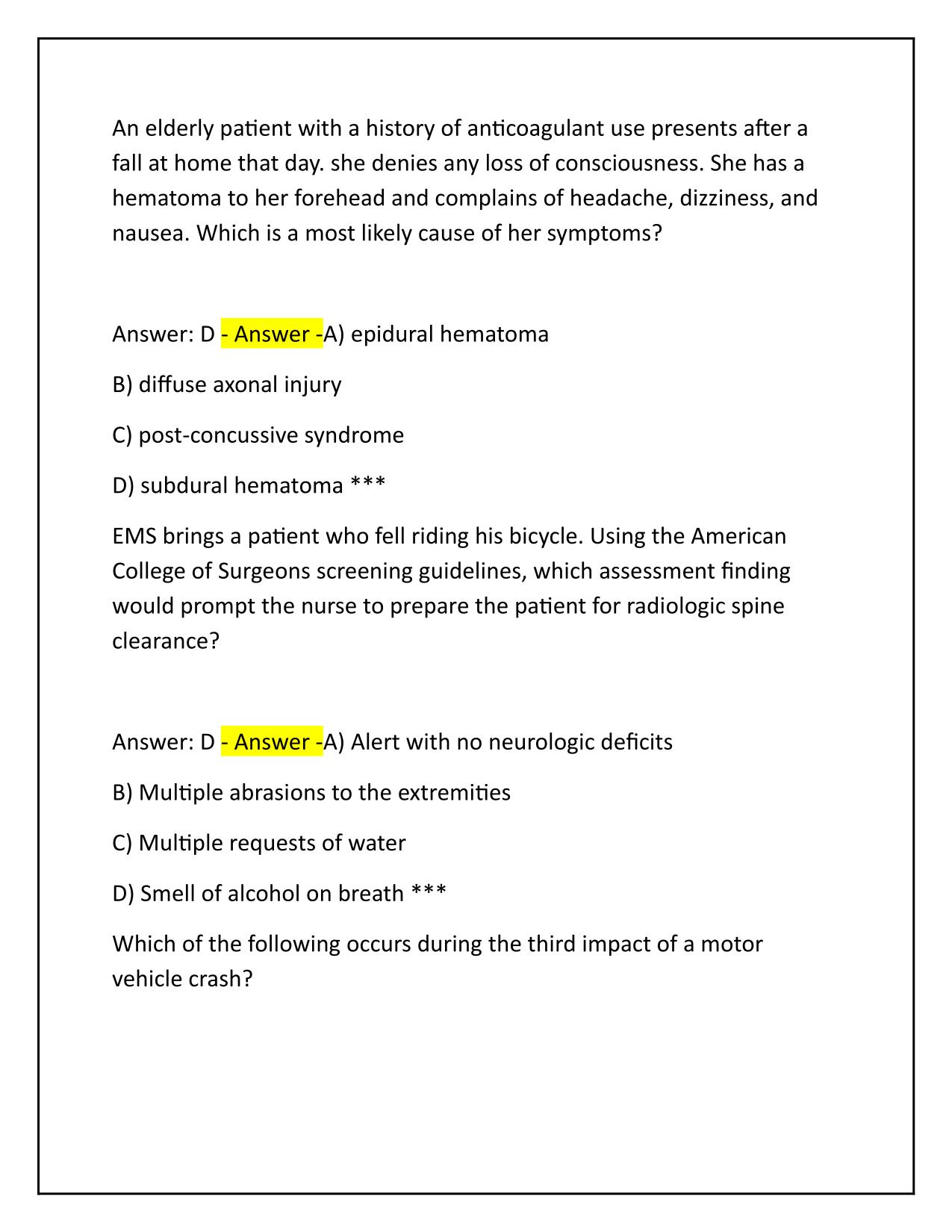 TNCC final exam test 2025 open book updated Q&A