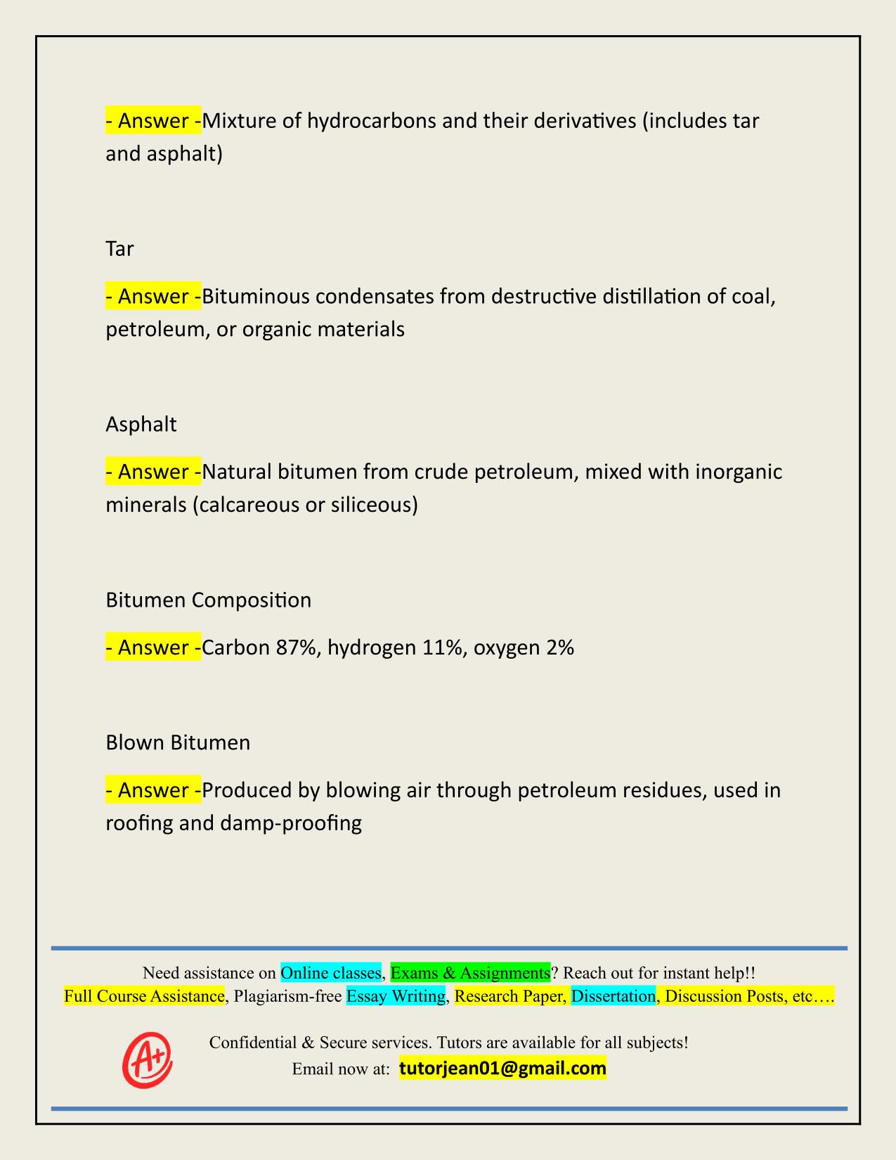 CMT FINALS (TAR, BITUMEN AND ASPHALT) ACTUAL 2025/2026