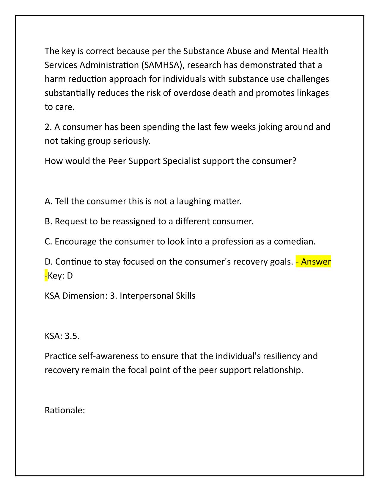 Medi-Cal Peer Support Specialist Certification Exam Practice Q&A Latest 100% PASS