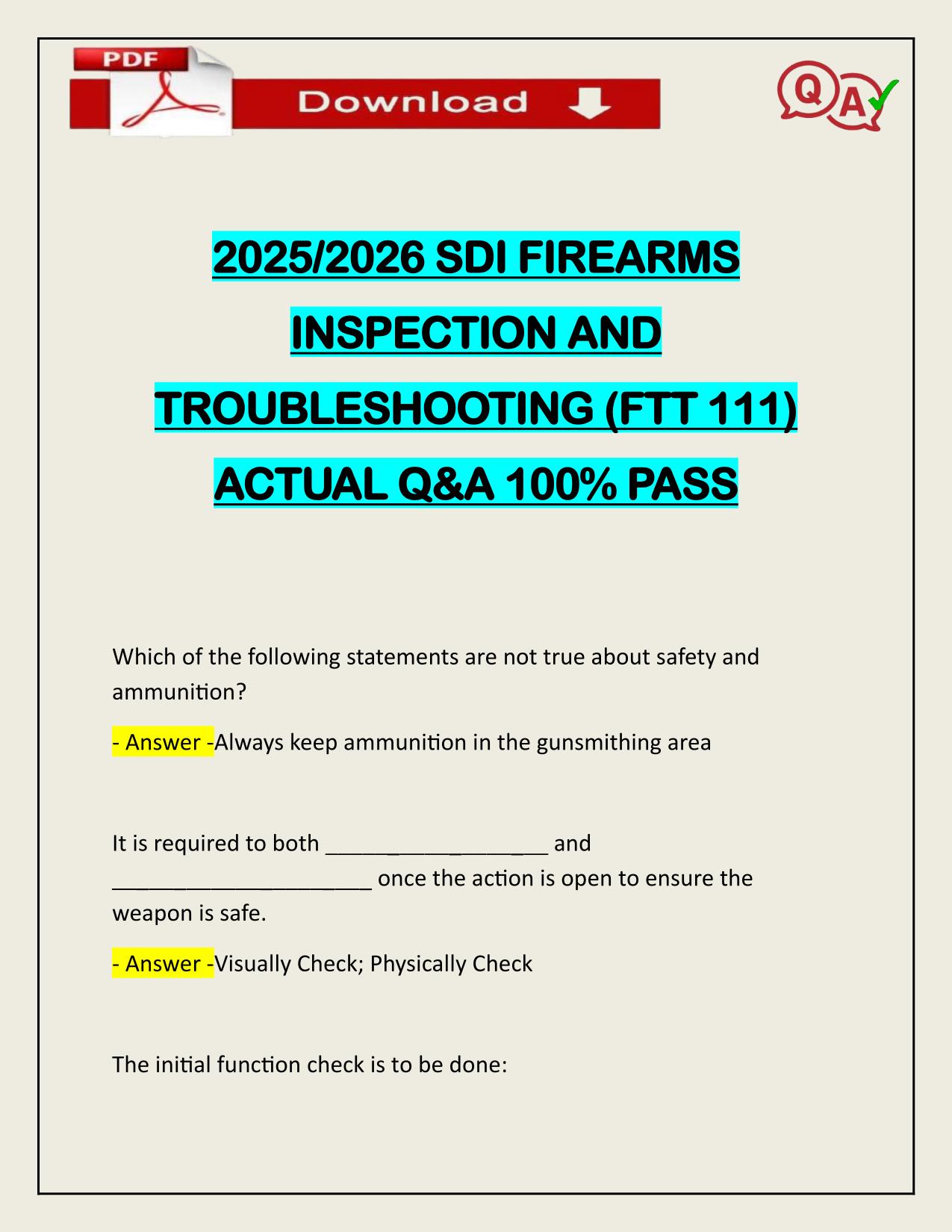 BUNDLE FOR FTT 111, 201 EXAMS ACTUAL 2025/2026 Q&A 100% PASS
