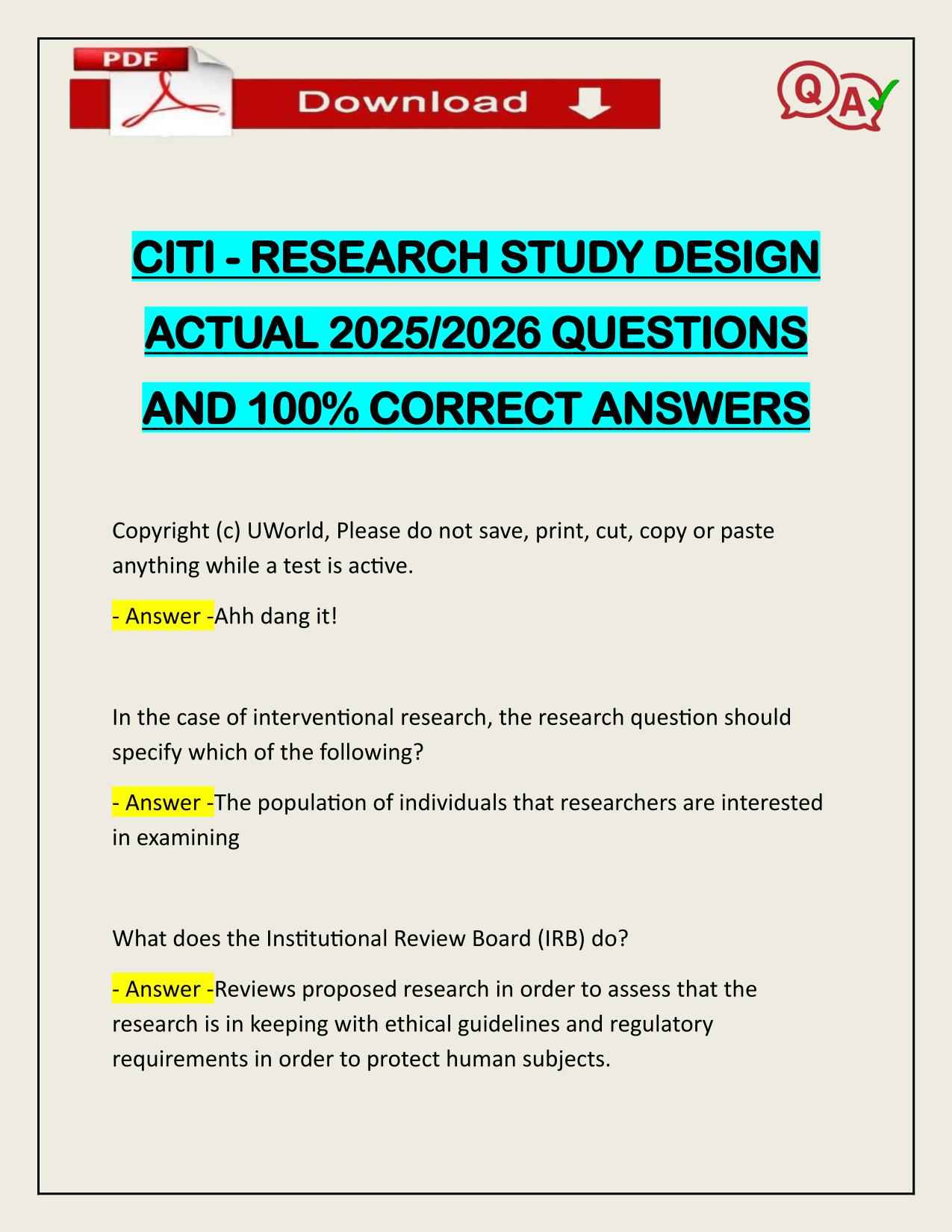 COMPLETE BUNDLE FOR CITI EXAMS ACTUAL 2025/2026 LATEST UPDATE