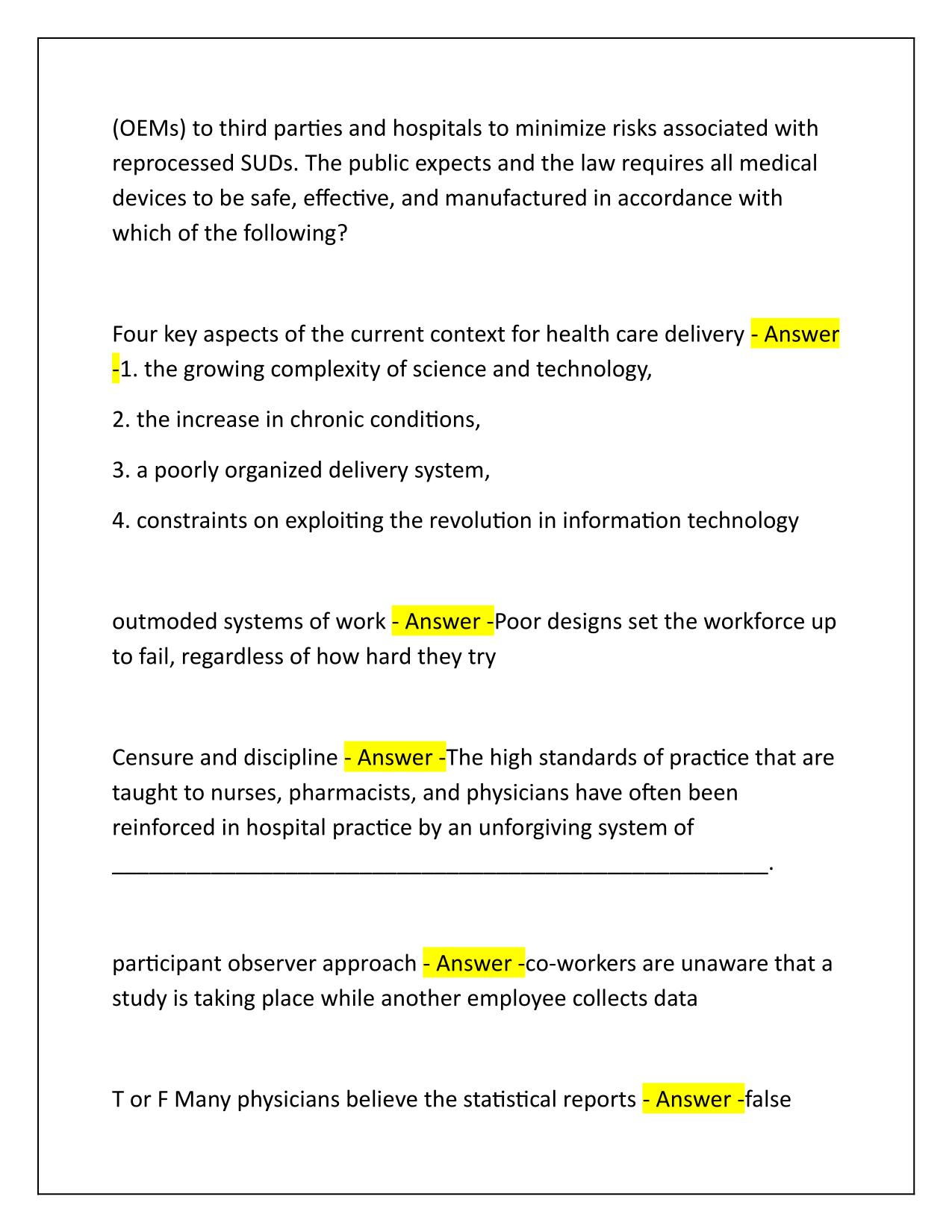 CPPS Patient Safety Certification Correctly Answered Latest