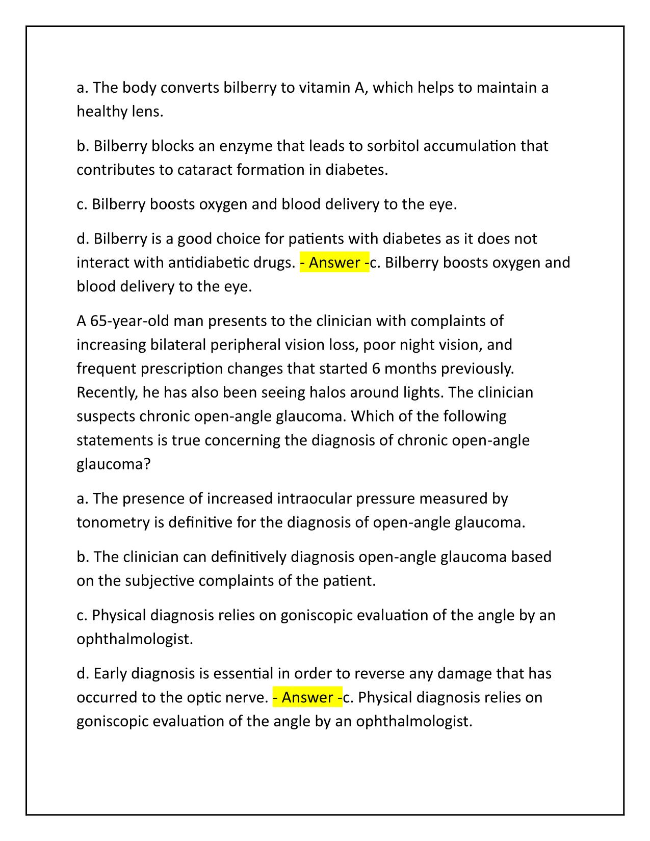 Questions for Exam 2 Primary Care 2 Dunphy Q&A Latest Update
