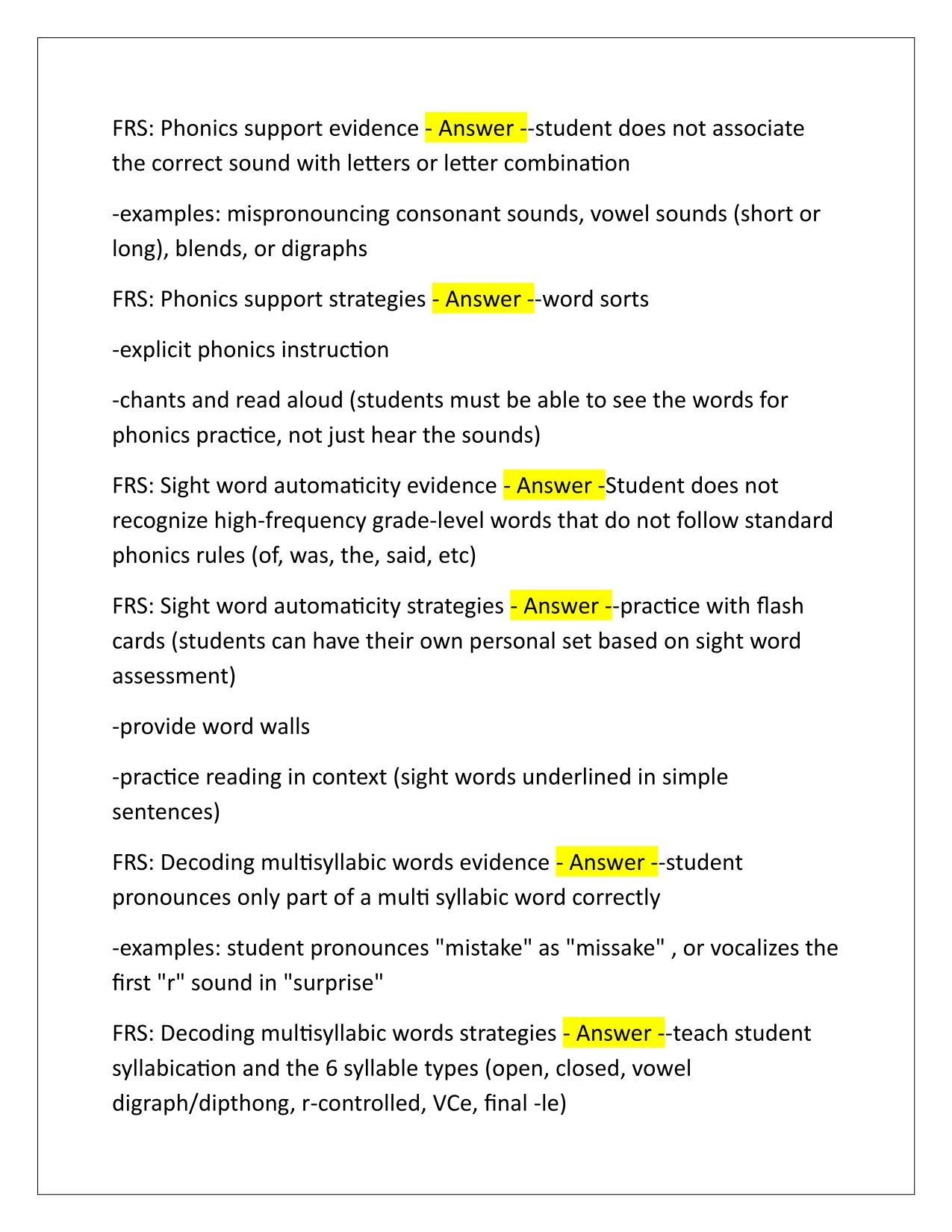 STR (CRQ terms, strategies) Correctly Answered Latest Update