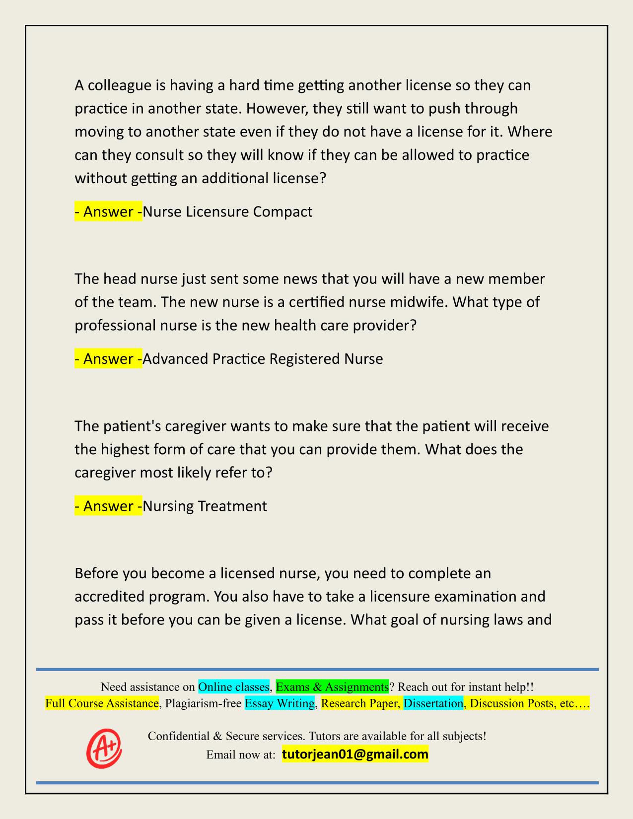 CEU- FL LAWS AND RULES OF NURSING ACTUAL 2025/2026 Q&A