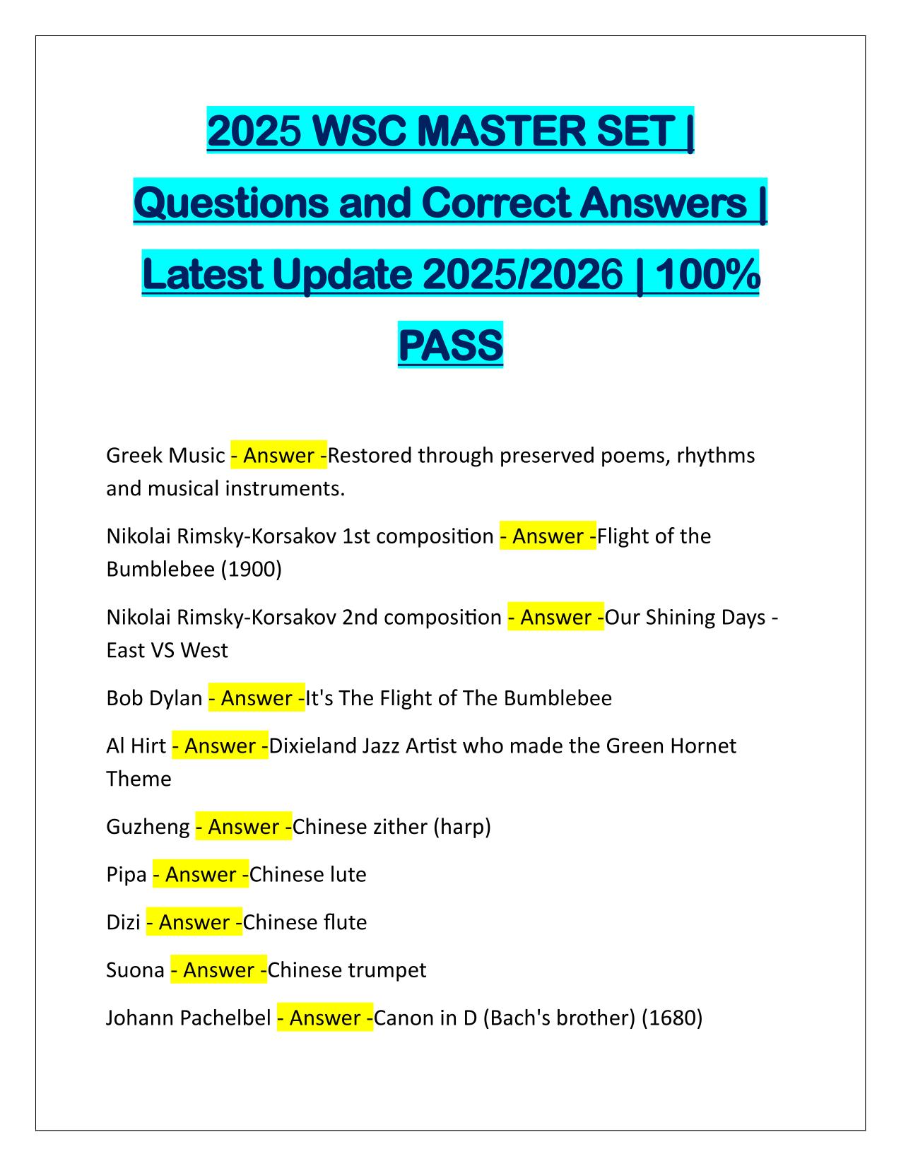 Package Deal for World Scholars Cup EXAMS Q&A Latest Update