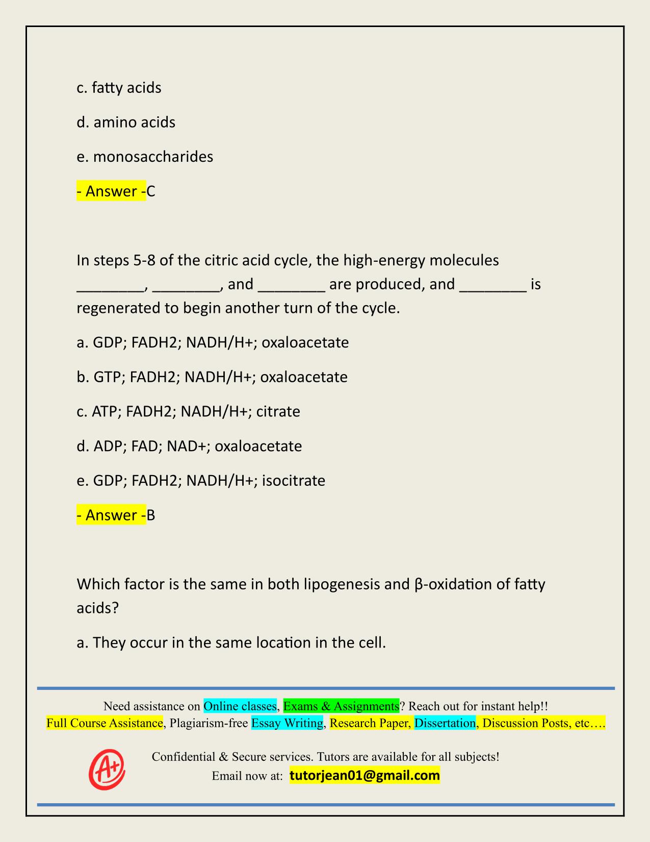 ORGANIC & BIOCHEMISTRY EXAM 4 ACTUAL 2025/2026