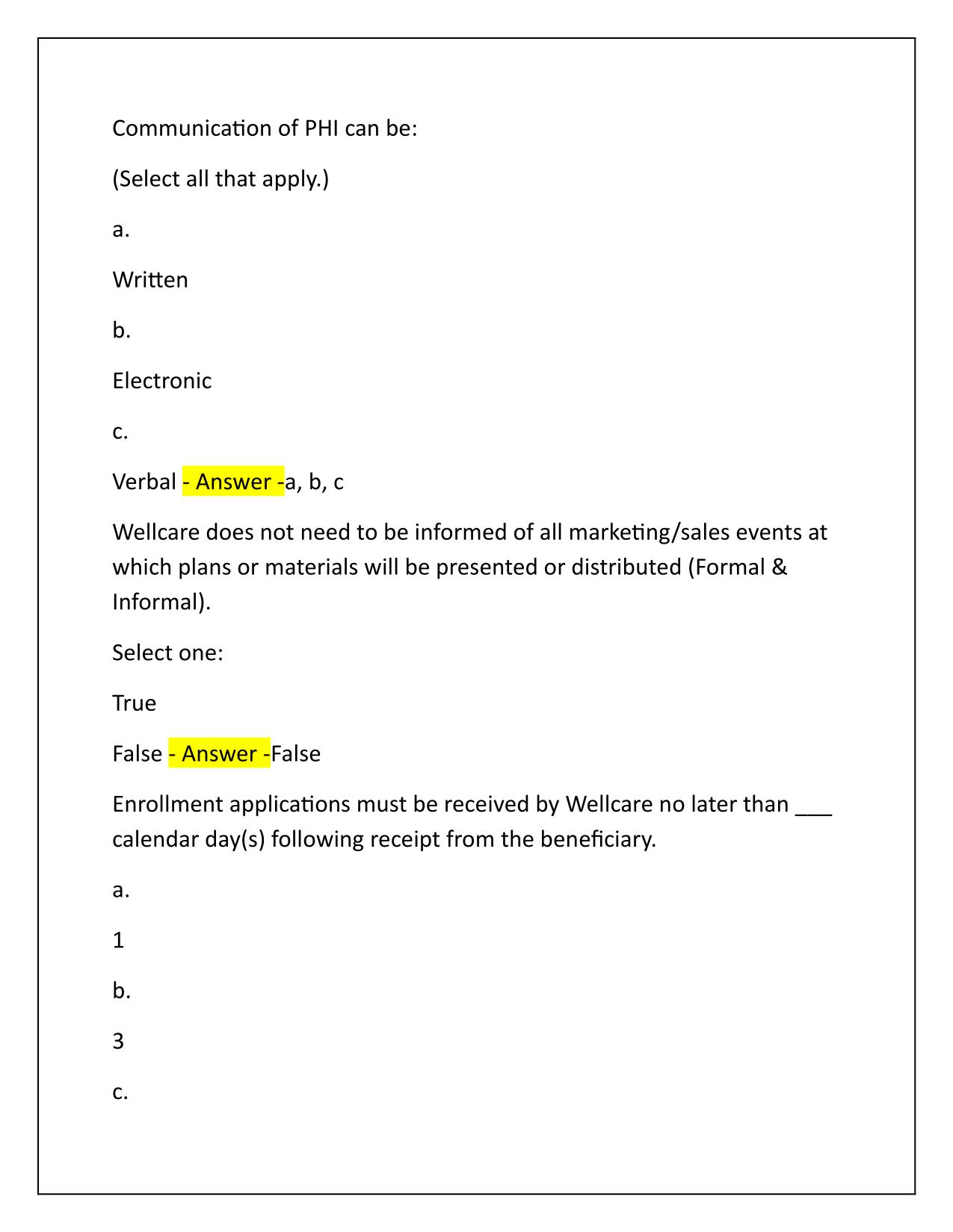 2025 Wellcare ACT Mastery Exam Q&A Latest Update