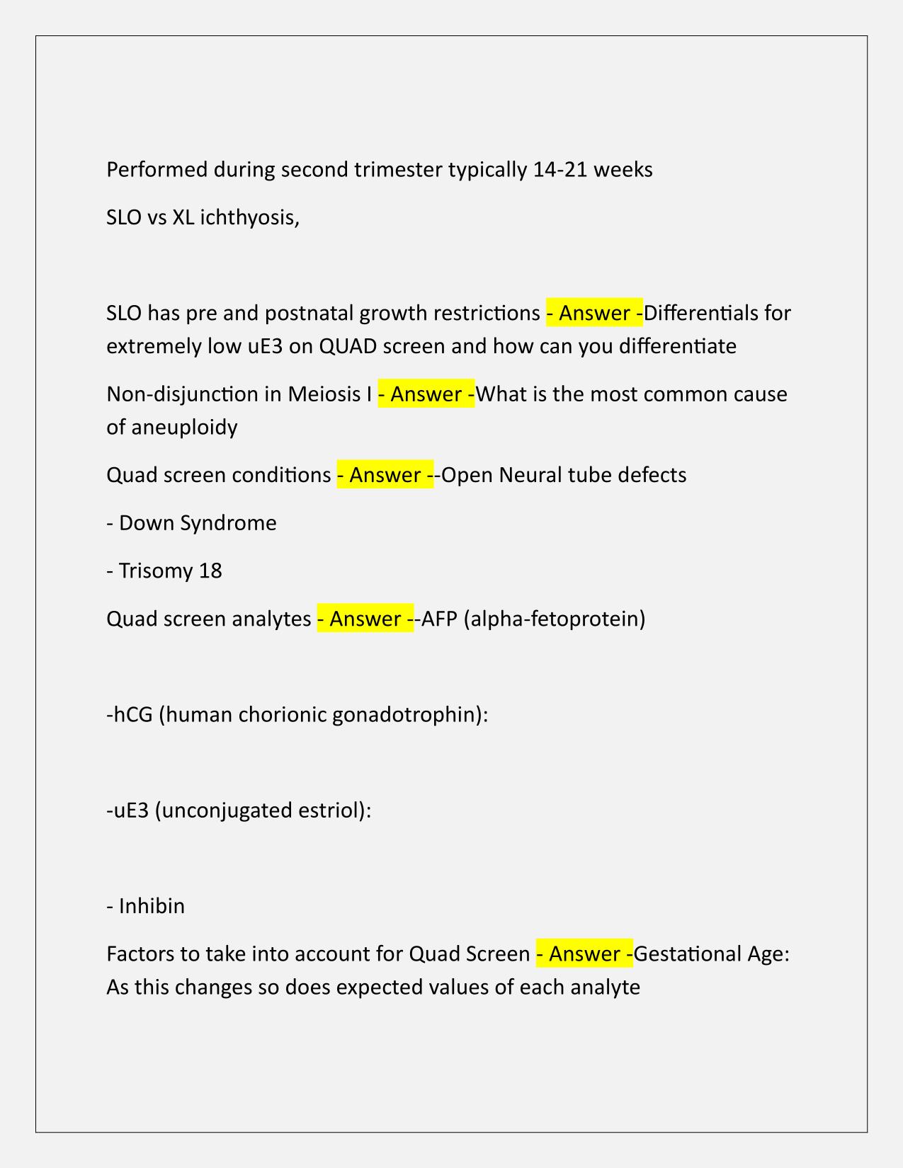 ABGC Boards Prenatal Study Set Q&A Latest Update