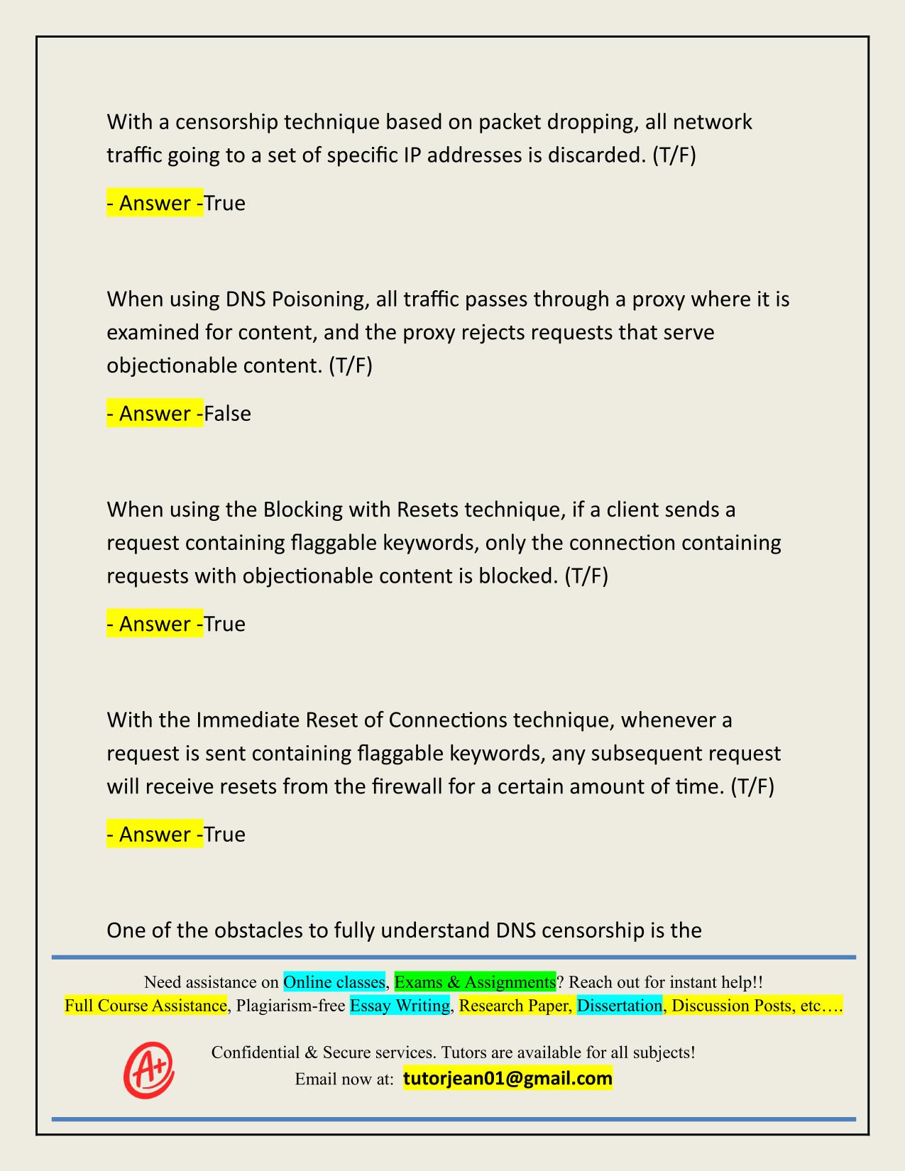 CS6250 FINAL EXAM ACTUAL 2025/2026 (QUIZZES - INTERNET SECURITY AND SURVEILLANCE) Q&A
