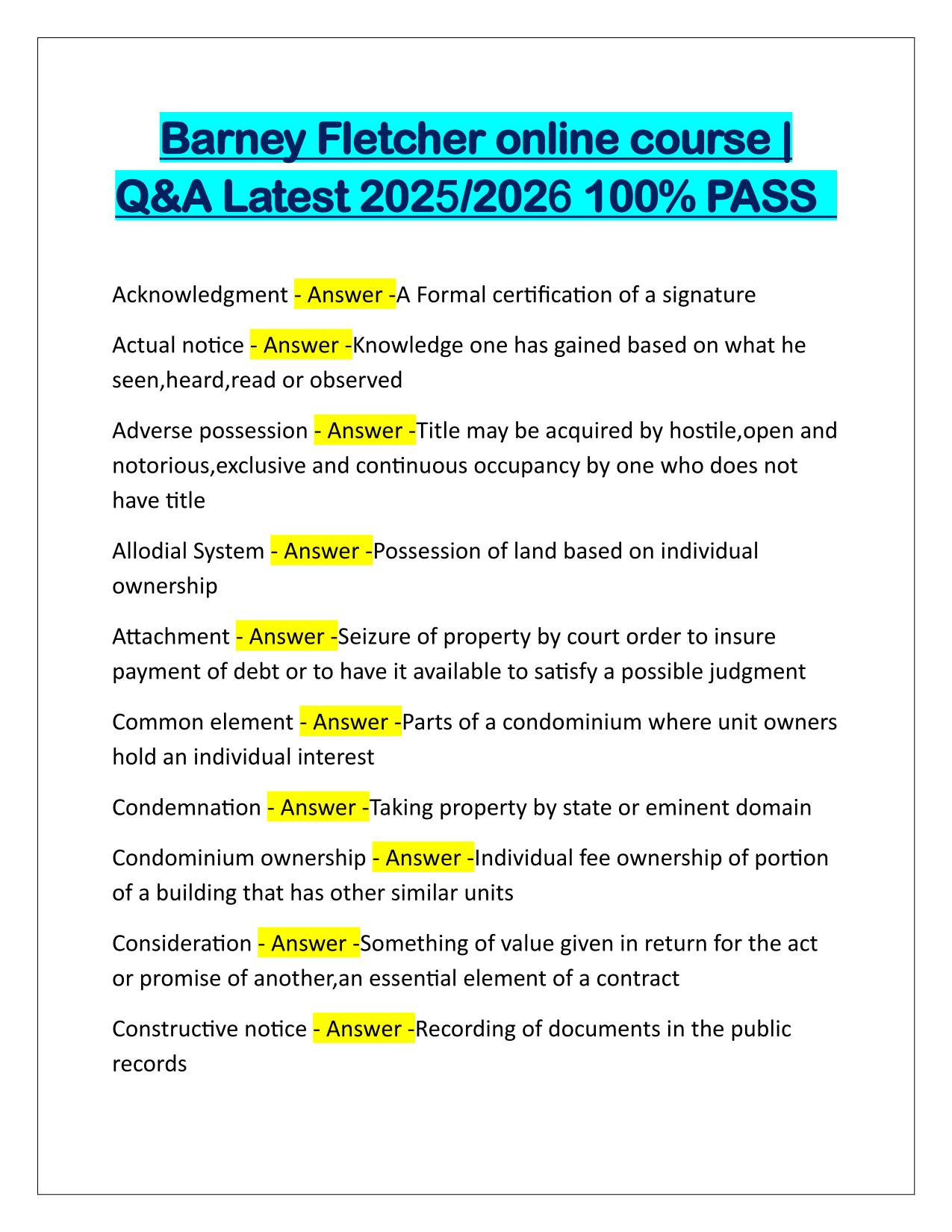 Barney Fletcher online course Q&A Latest Update