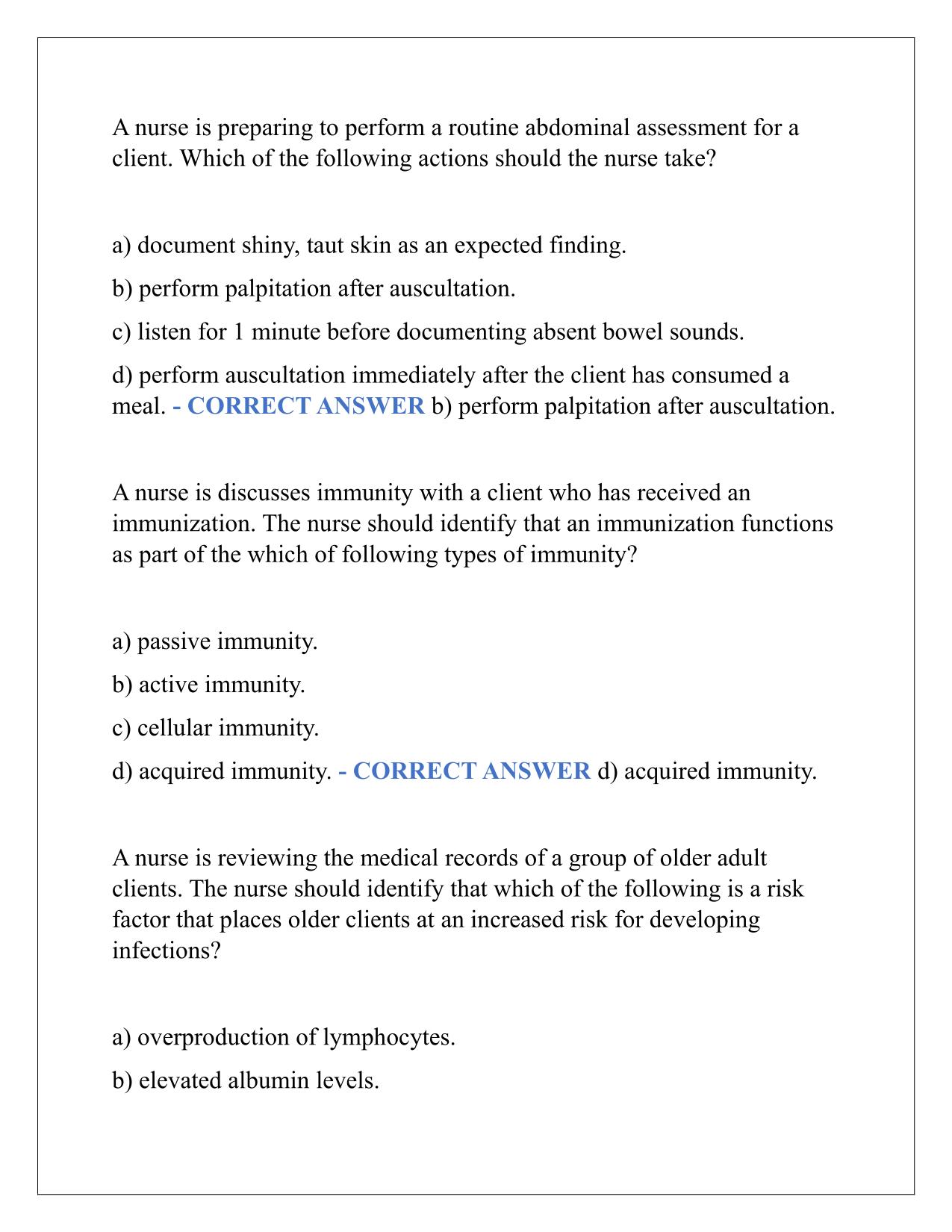 2025 KAPLAN MEDICAL SURGICAL INTEGRATED TEST Q&A Latest Update