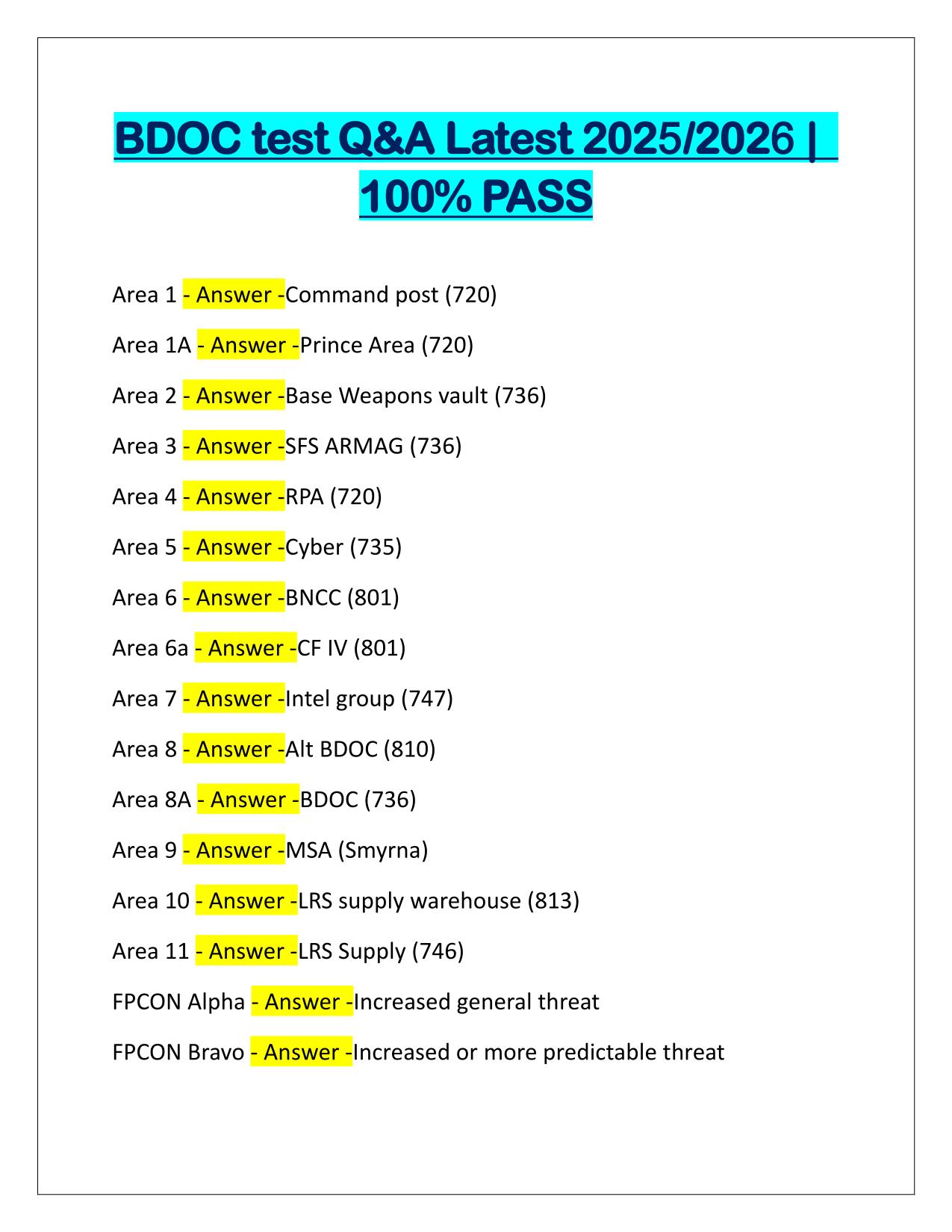 BDOC test Q&A Latest Update