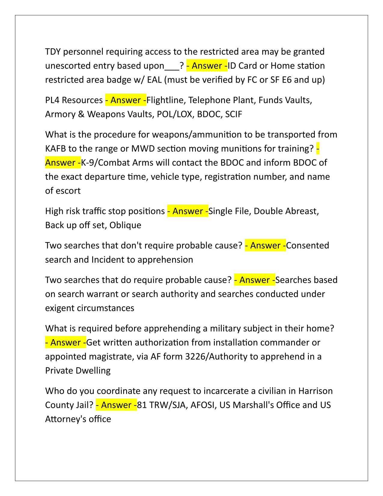 BDOC Study Material Q&A Latest Update