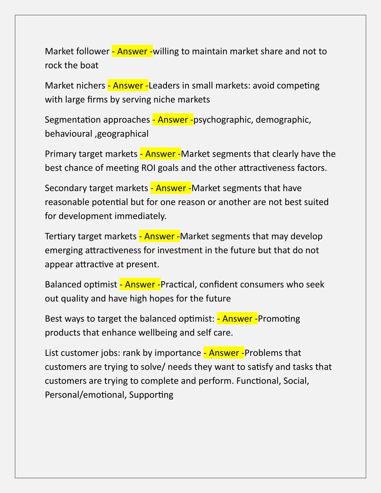MKTG201 Final EXAM Q&A Latest Update