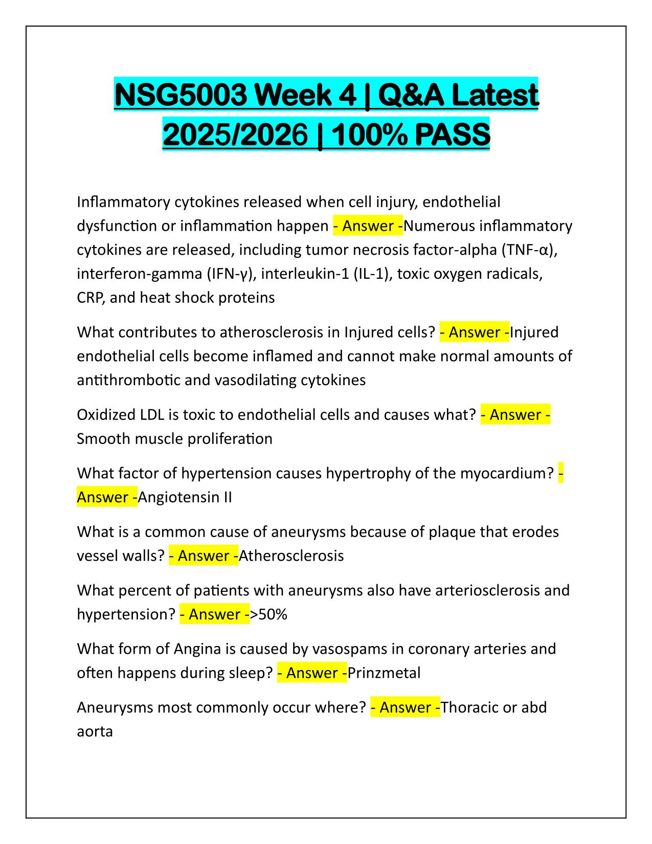 NSG5003 Week 4 Q&A Latest Update