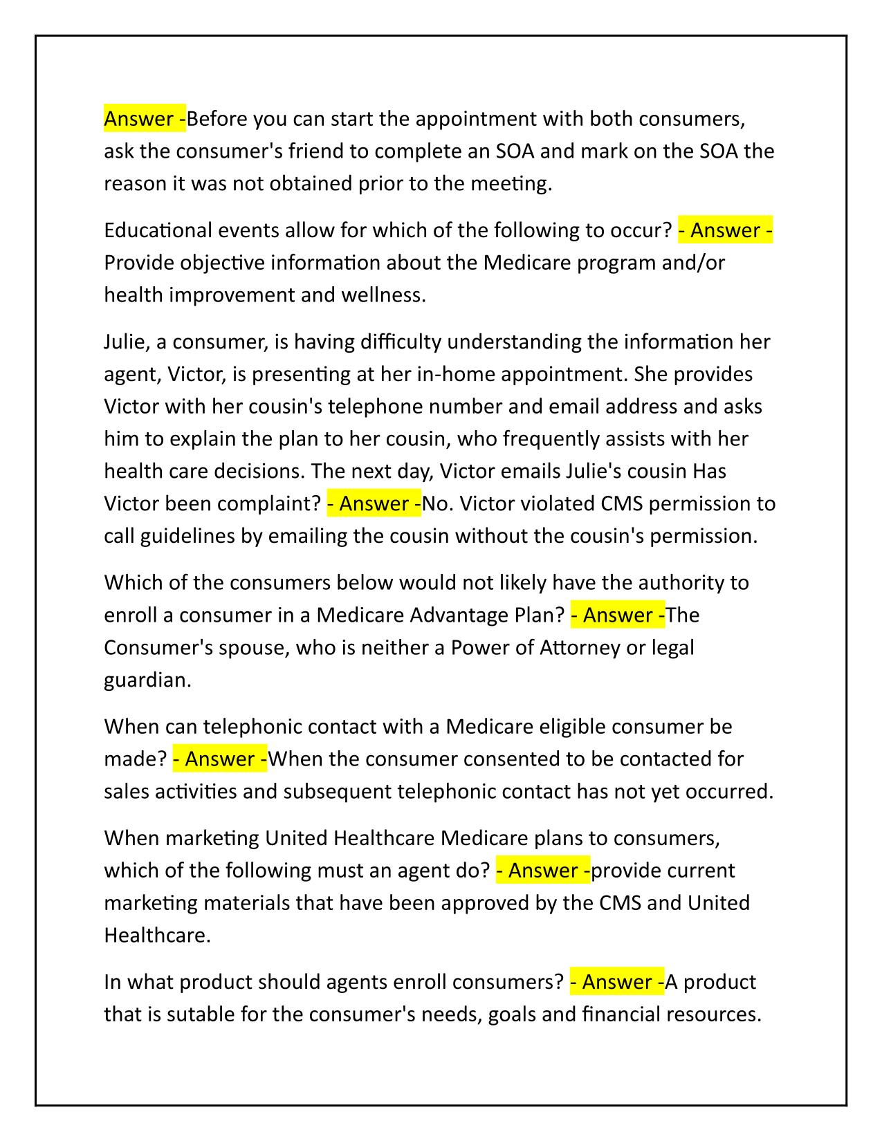 UHC Exam 2025 Q&A Latest Update