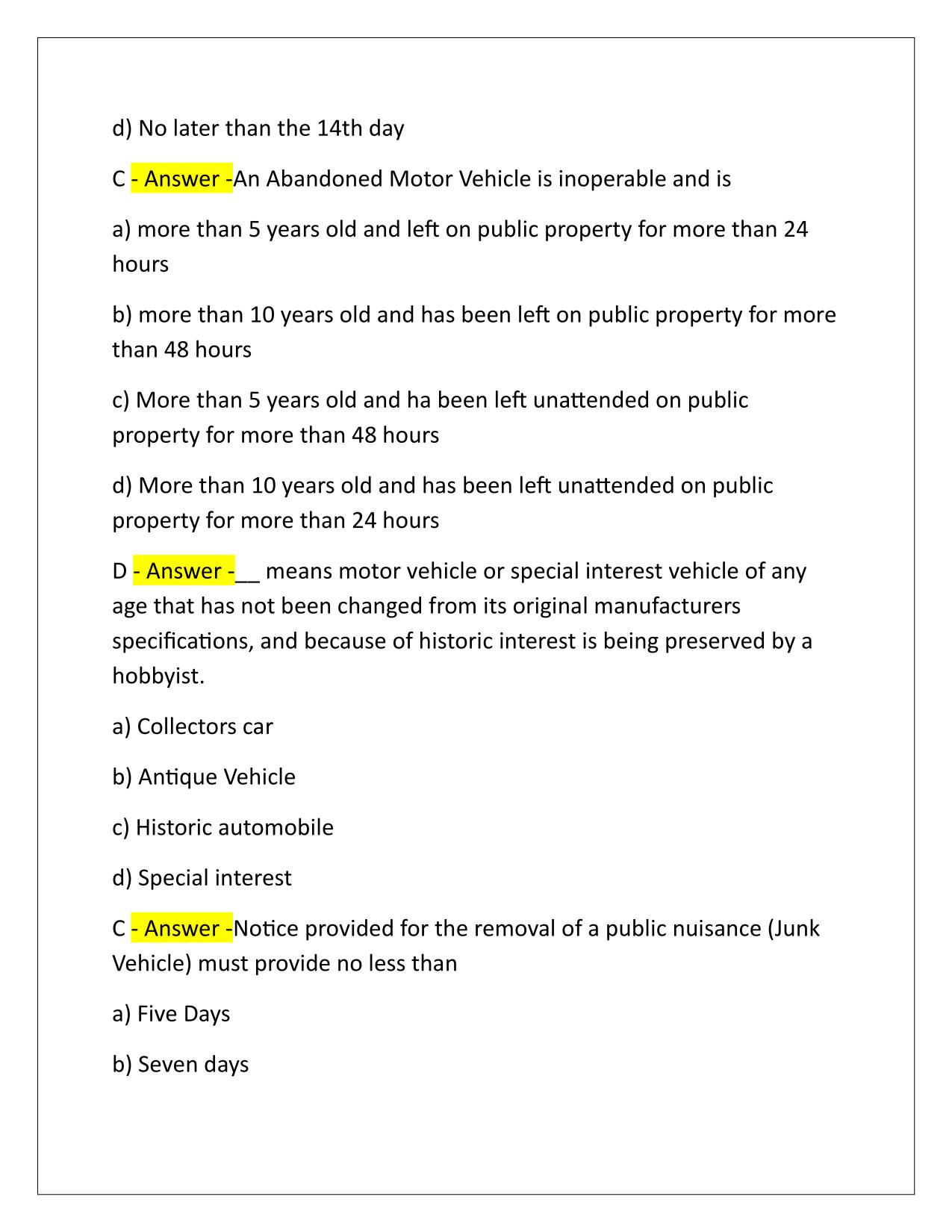 Texas Code Enforcement Exam Q&A Latest Update