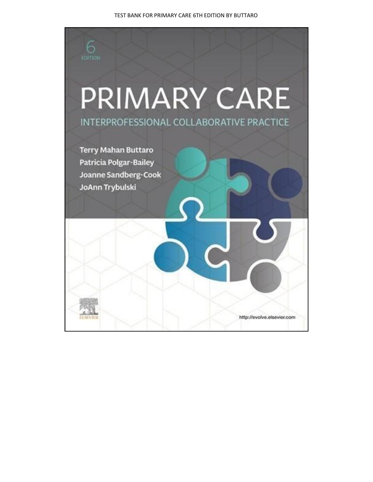 TEST BANK FOR PRIMARY CARE 6TH EDITION BY BUTTARO, ISBN: 978-1719644655