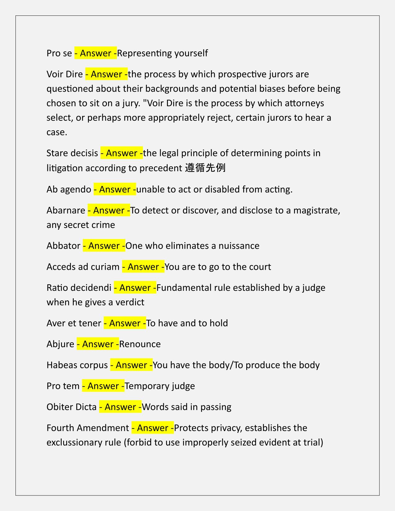 Court Interpreter written exam Legal term 2 Q&A Latest Update