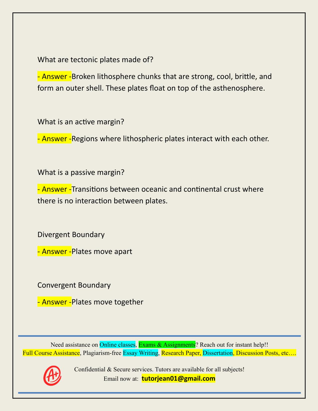 EOSC 110 MIDTERM ONE ACTUAL 2025/2026 Q&A