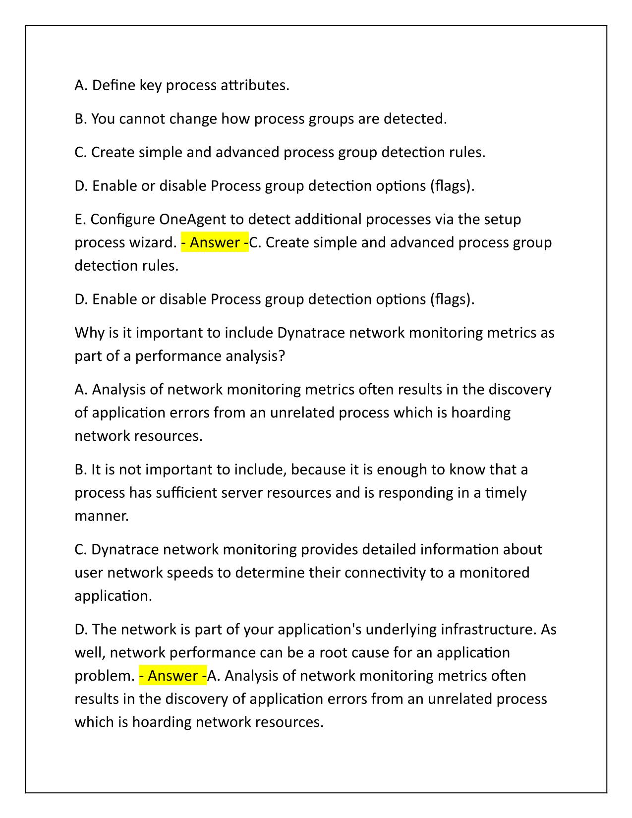 Dynatrace Associate Exam Q&A Latest Update
