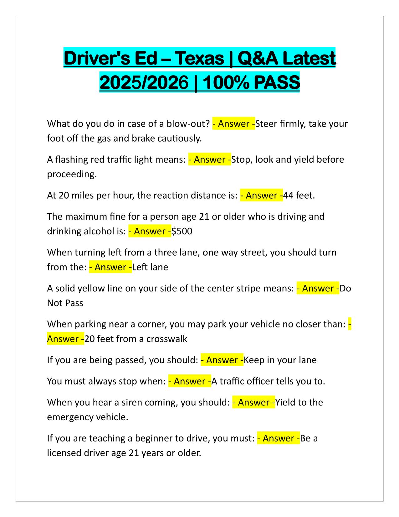 Bundle for Texas RoadHouse Questions and Correct Answers 2025-2026 Update
