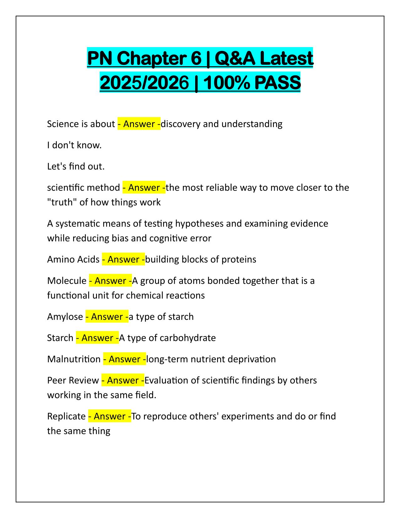 PN Chapter 6 Q&A Latest Update 2025